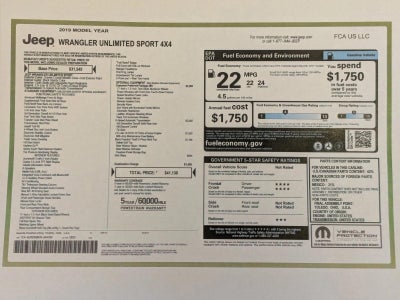 2019 Jeep Wrangler Unlimited Sport S 4x4