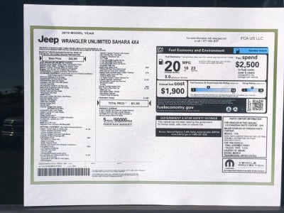 2019 Jeep Wrangler Unlimited Sahara 4x4