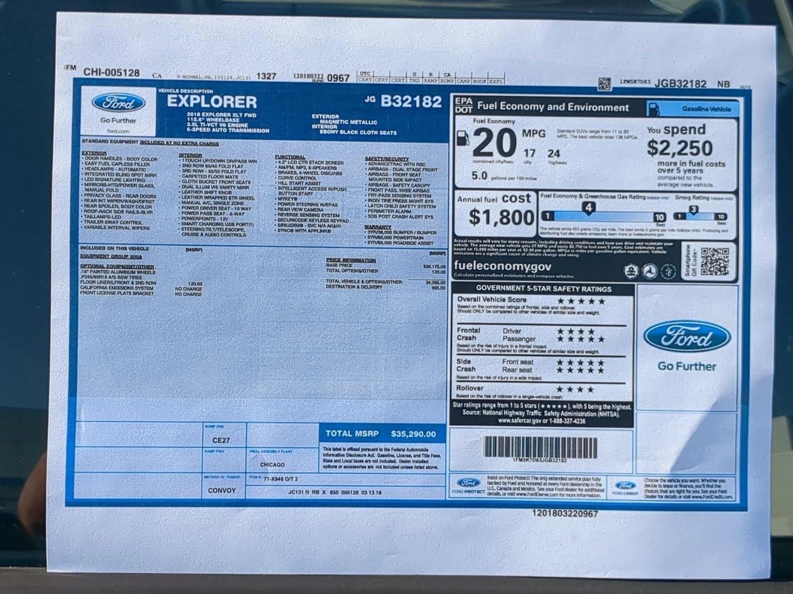 2018 Ford Explorer XLT