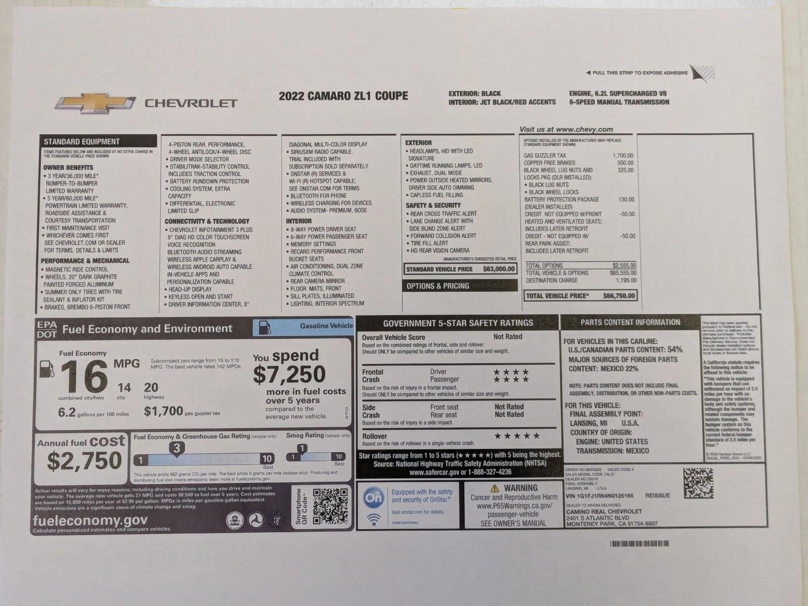 2022 Chevrolet Camaro ZL1