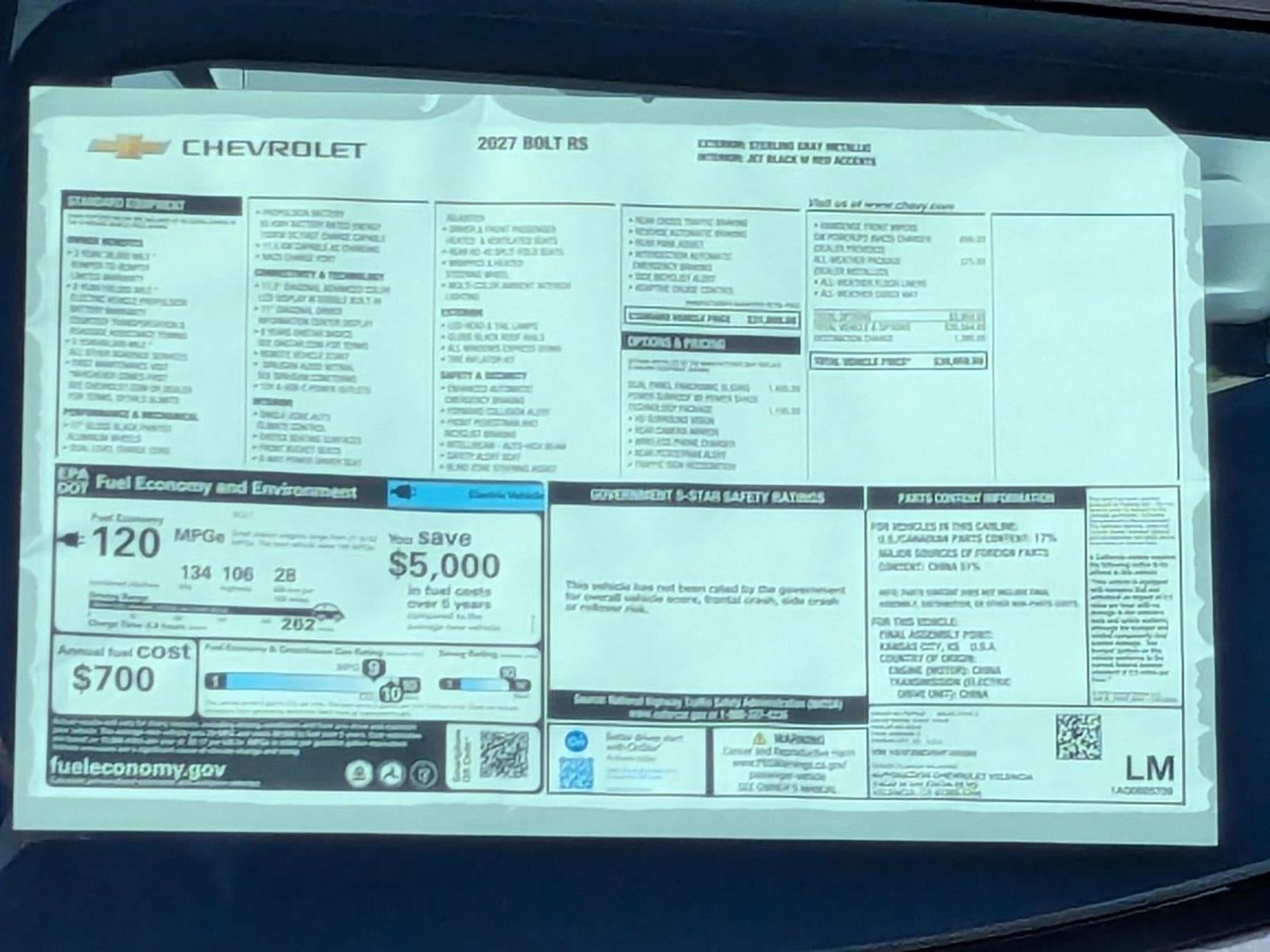 2027 Chevrolet Bolt RS