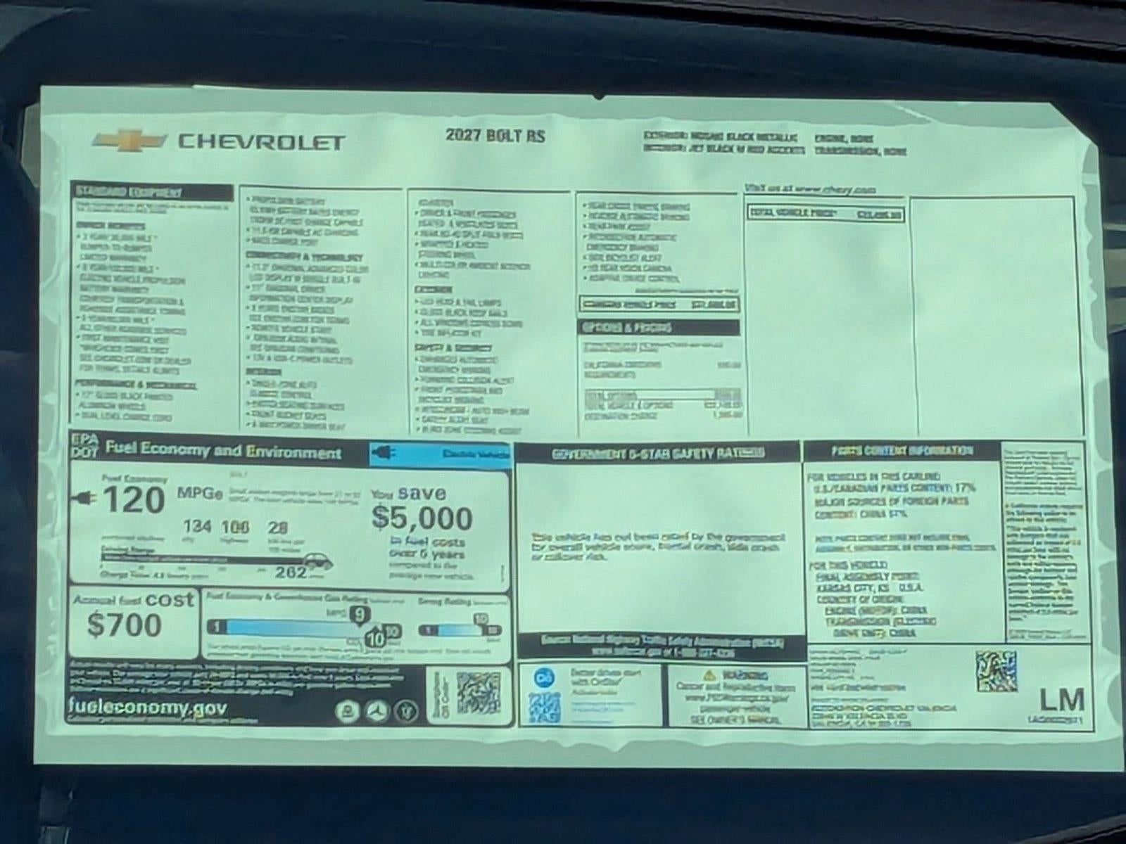 2027 Chevrolet Bolt RS