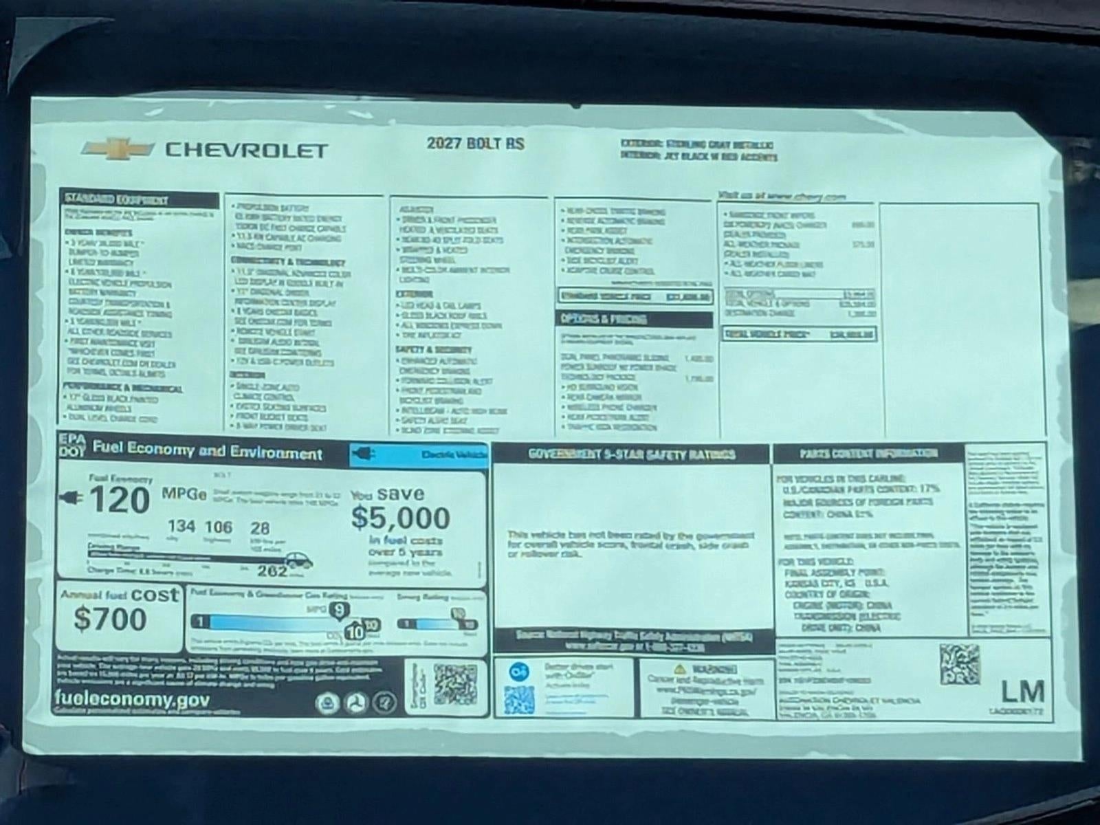 2027 Chevrolet Bolt RS