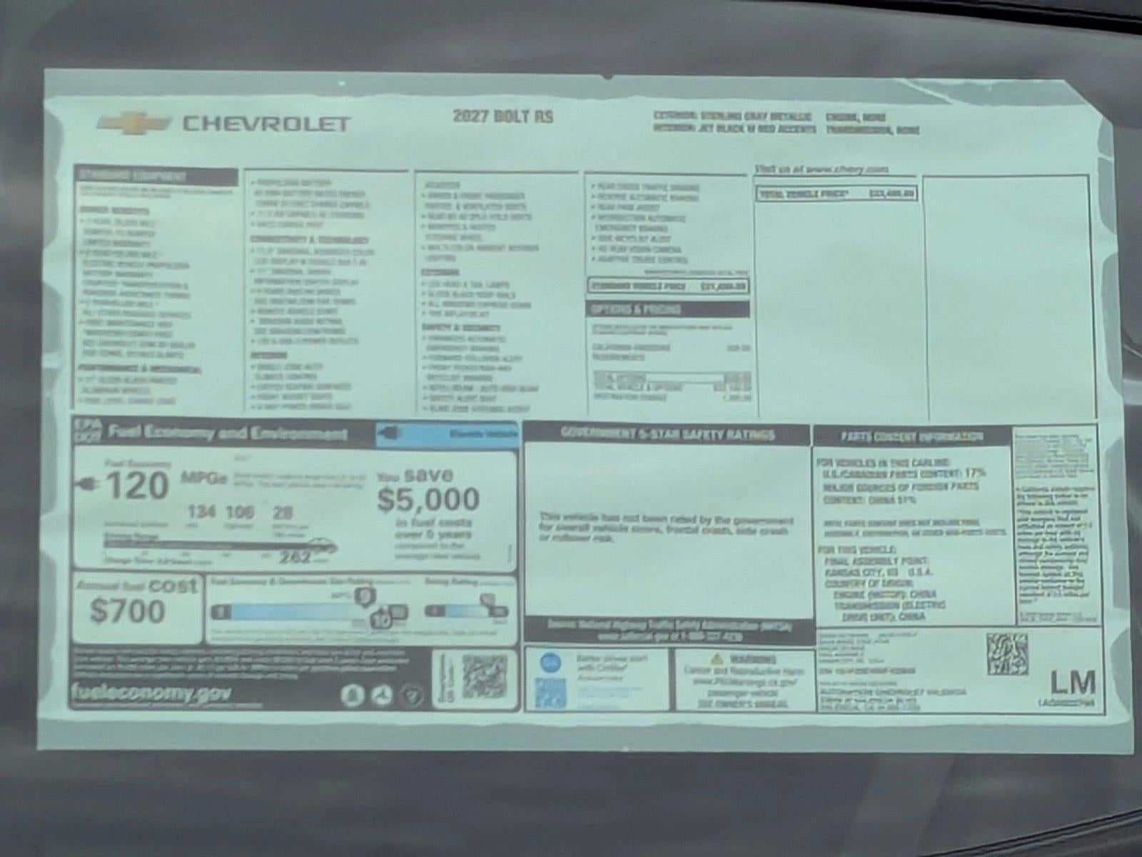2027 Chevrolet Bolt RS