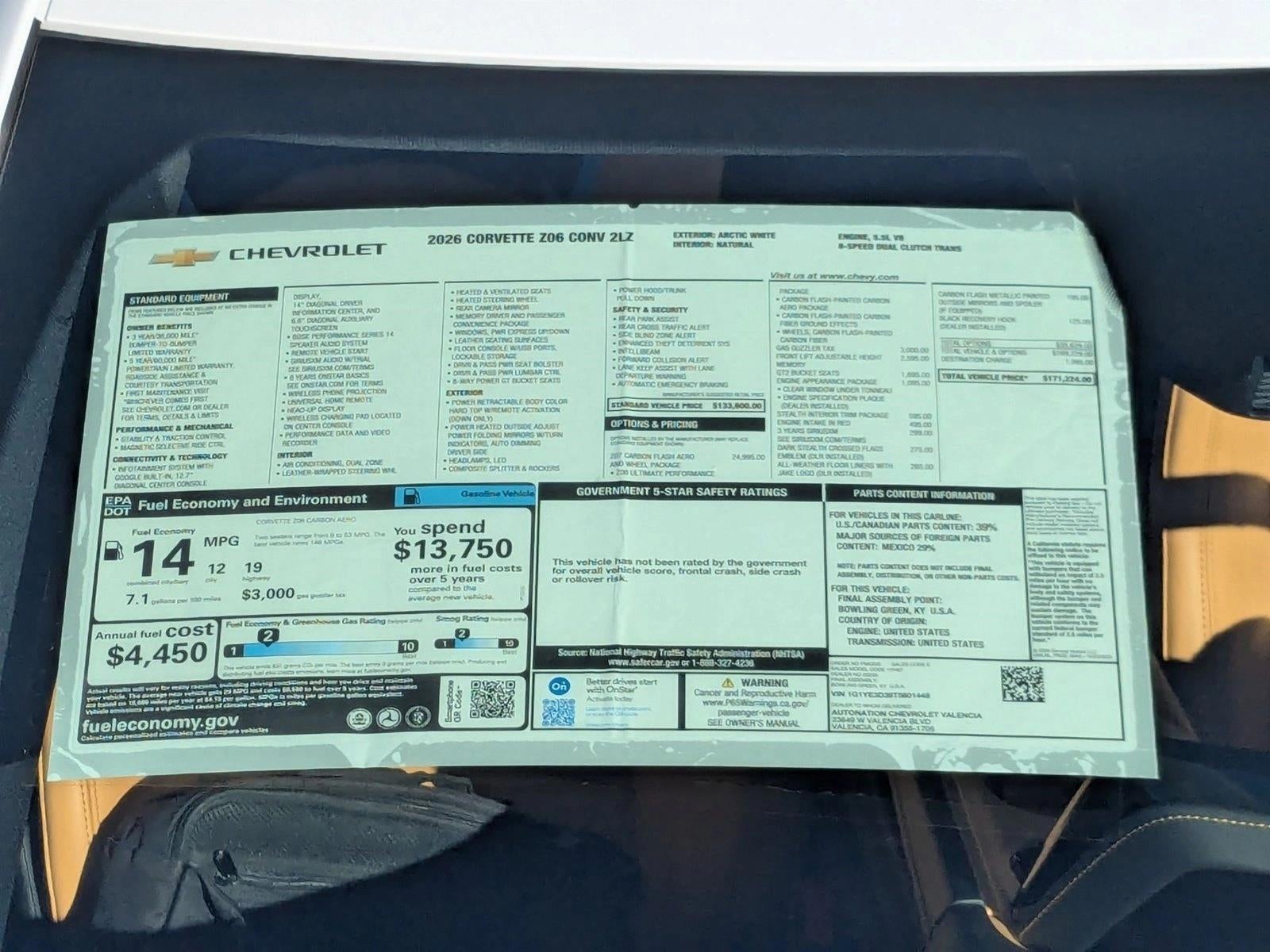 2026 Chevrolet Corvette Z06 2LZ