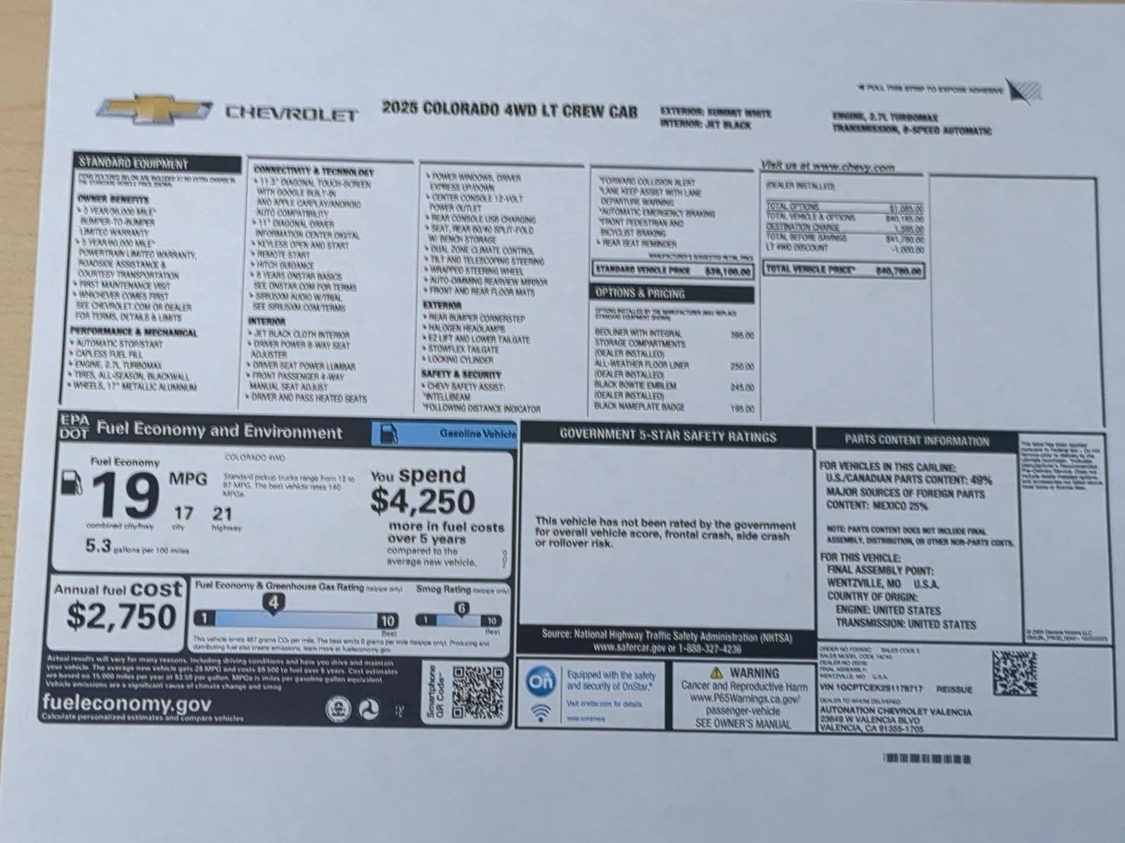 2025 Chevrolet Colorado WT/LT