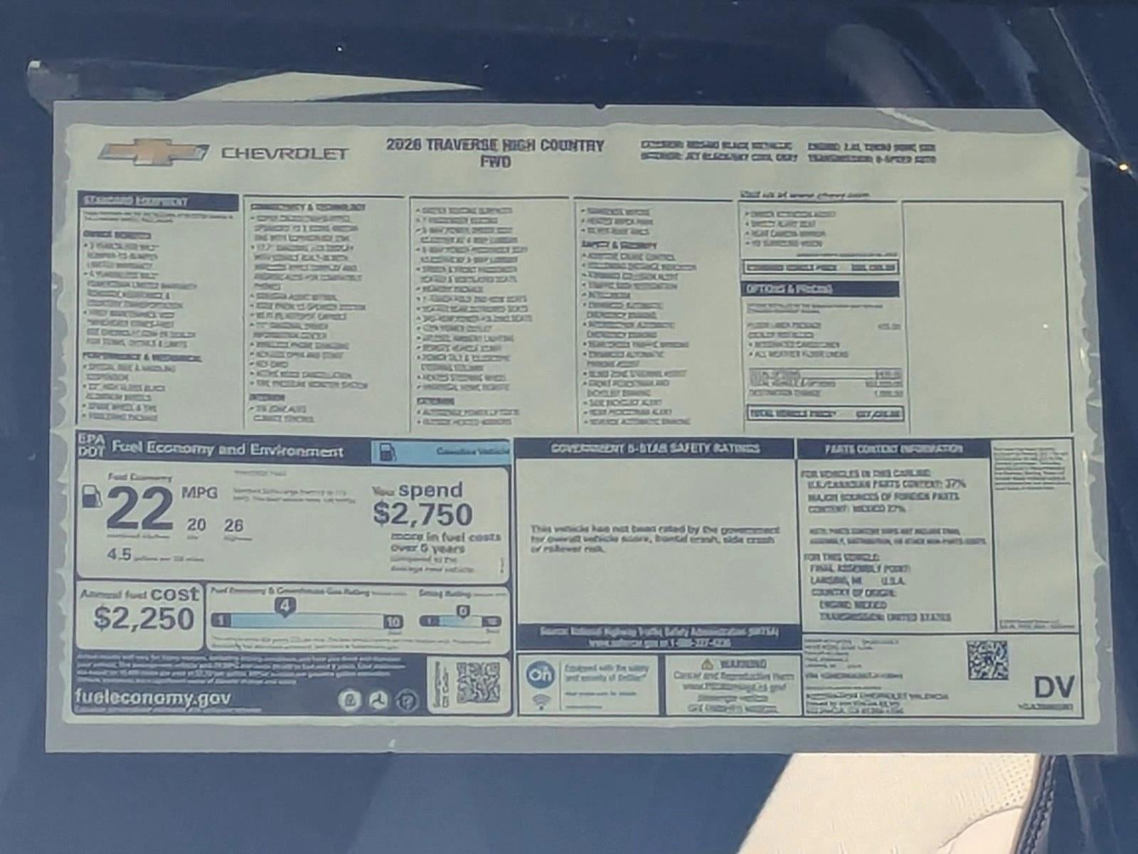 2026 Chevrolet Traverse High Country