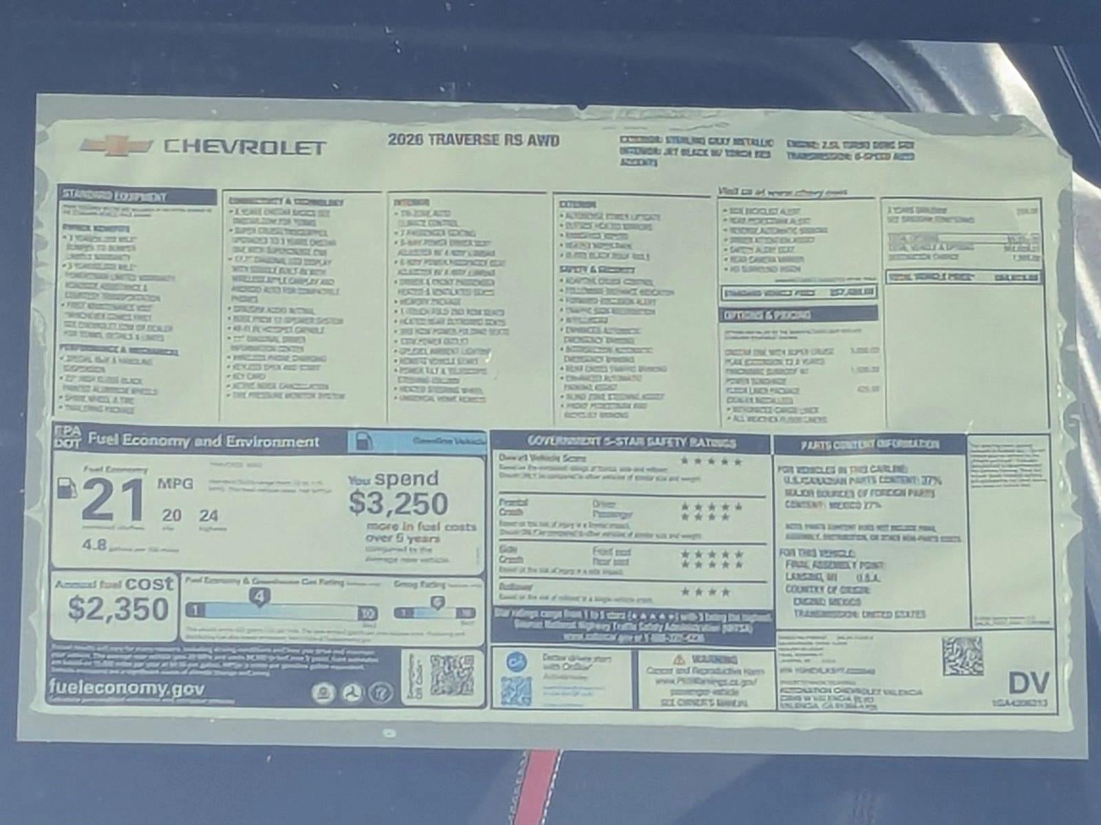 2026 Chevrolet Traverse RS