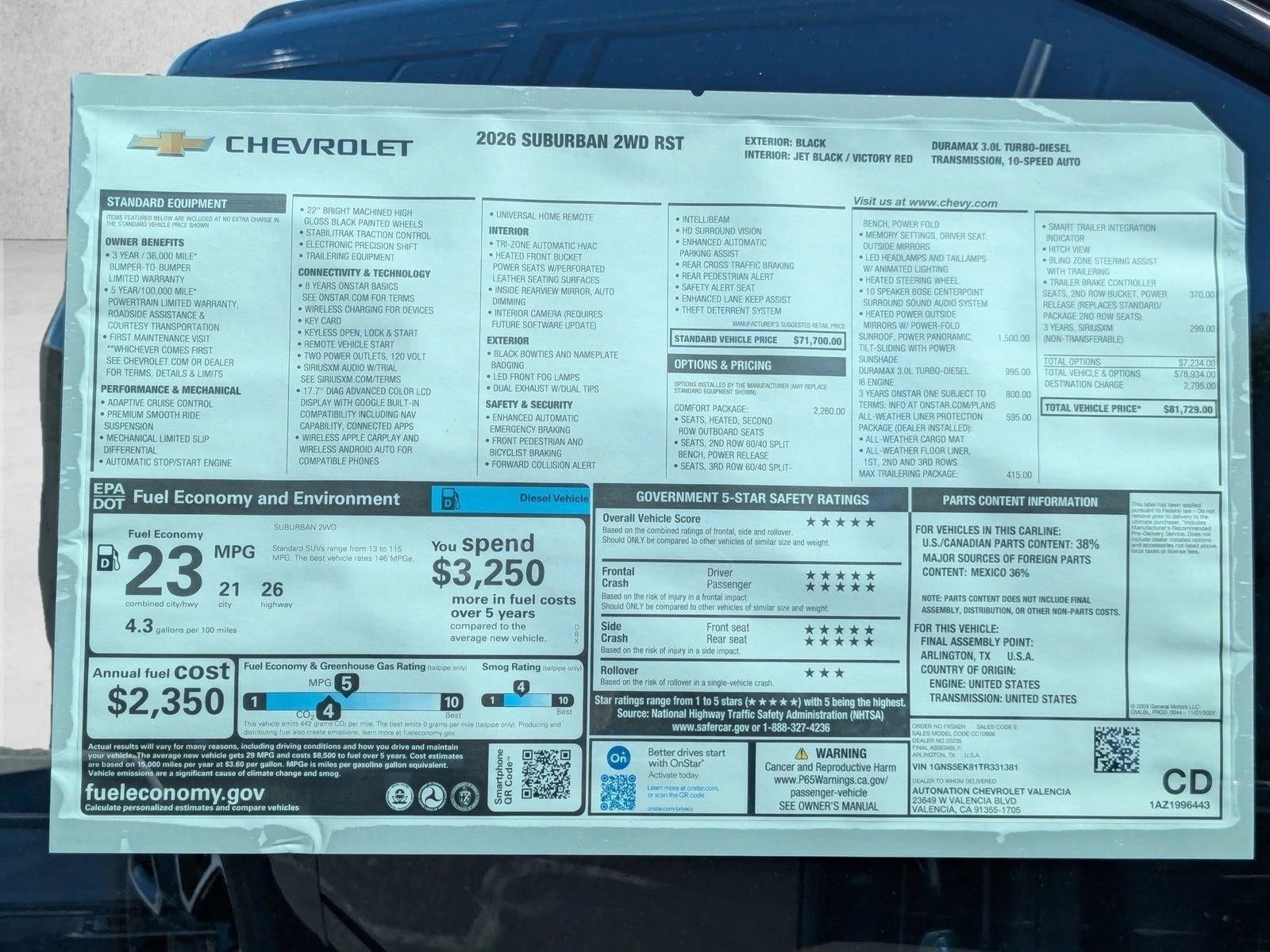 2026 Chevrolet Suburban RST