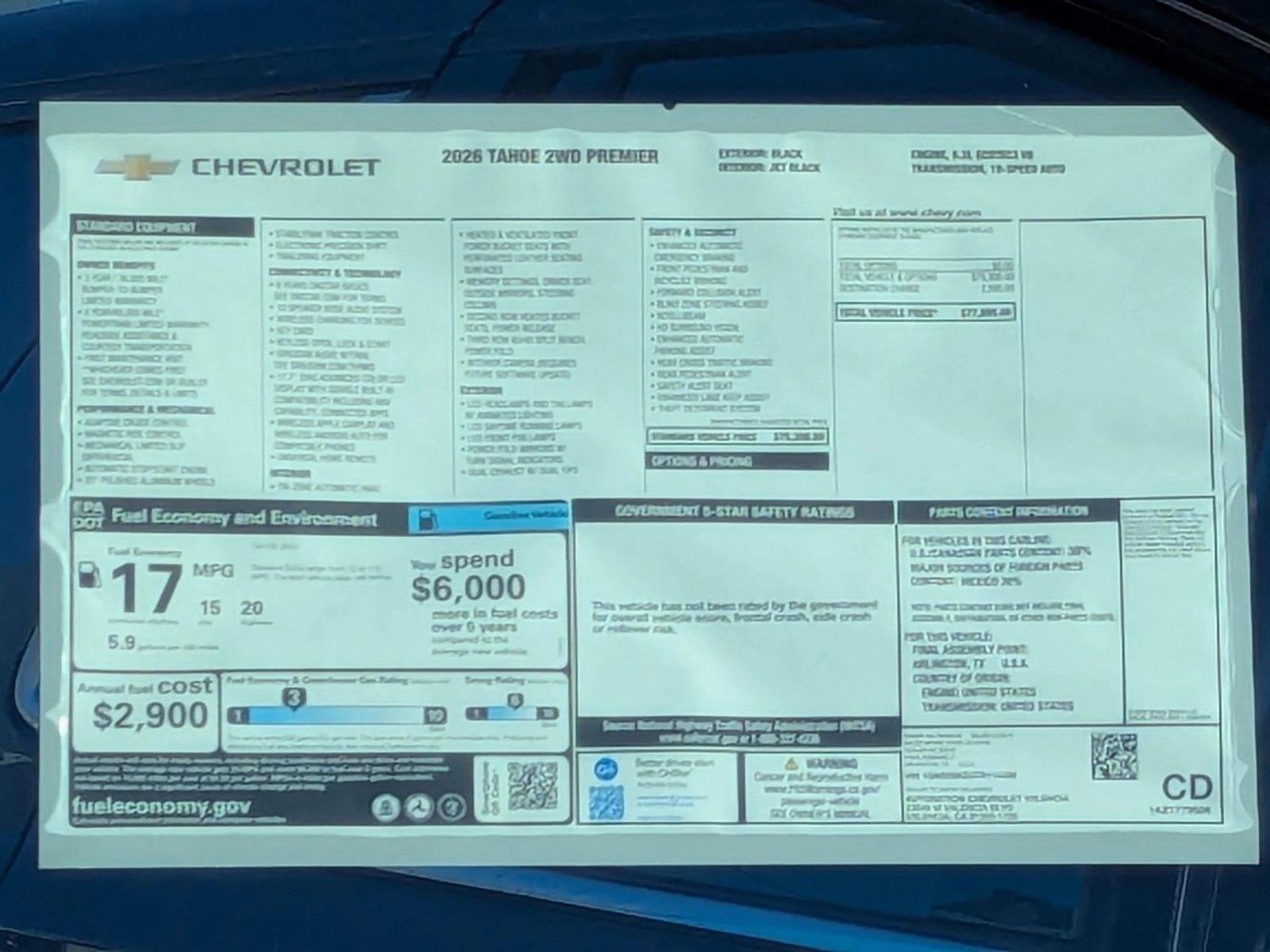 2026 Chevrolet Tahoe Premier