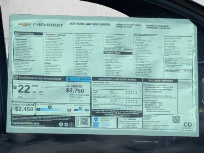 2026 Chevrolet Tahoe High Country