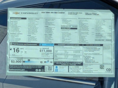 2026 Chevrolet Tahoe High Country