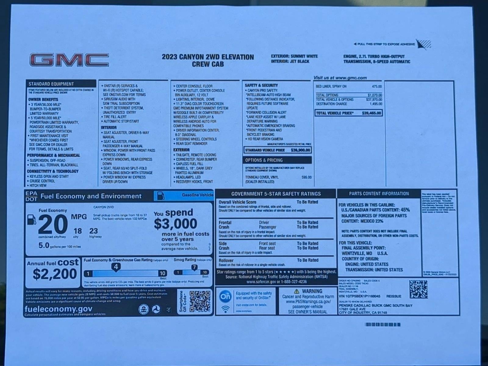 2023 GMC Canyon Elevation