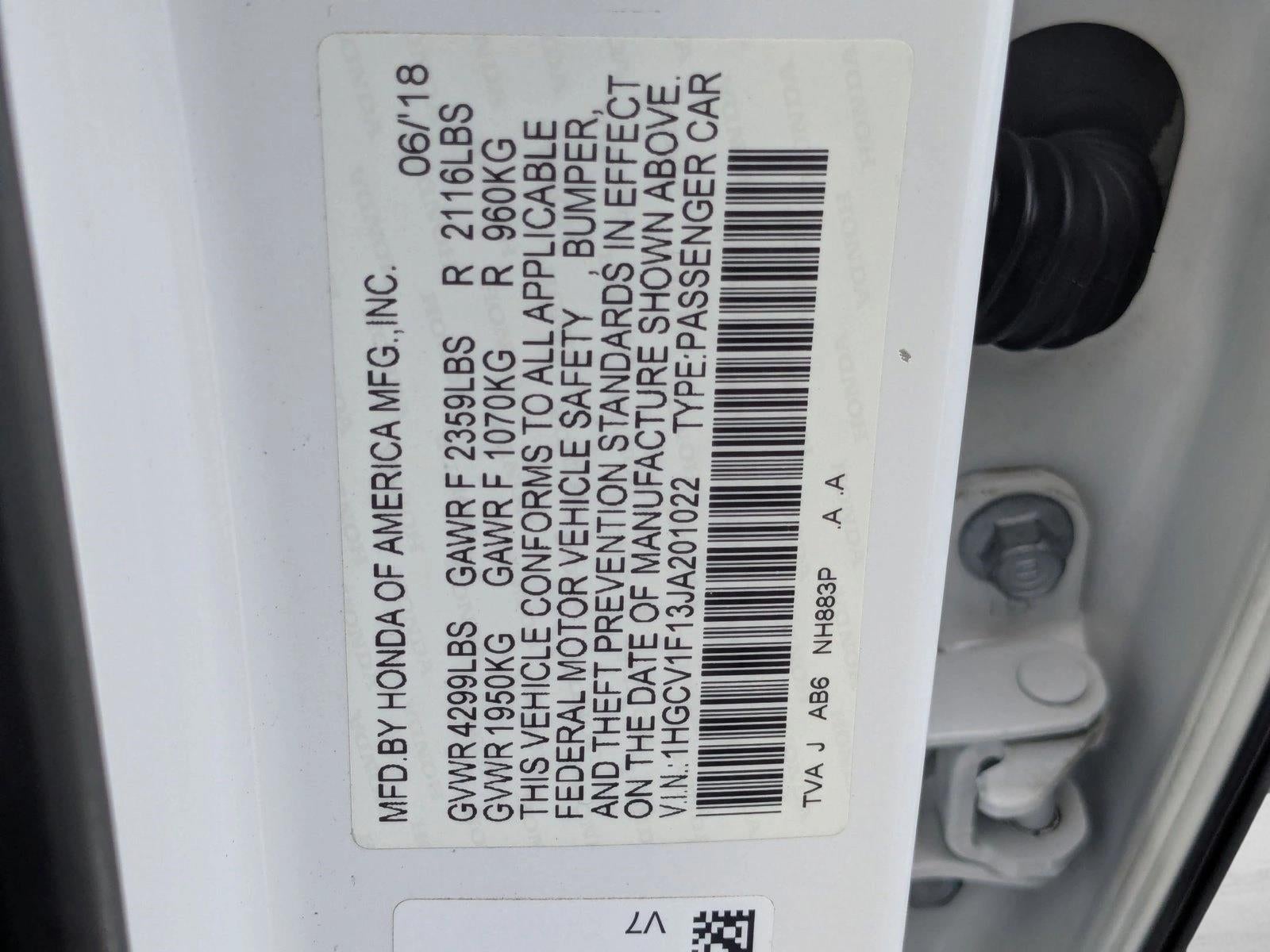 2018 Honda Accord Sedan LX 1.5T