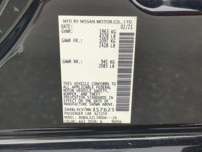 2021 Nissan Altima SR FWD