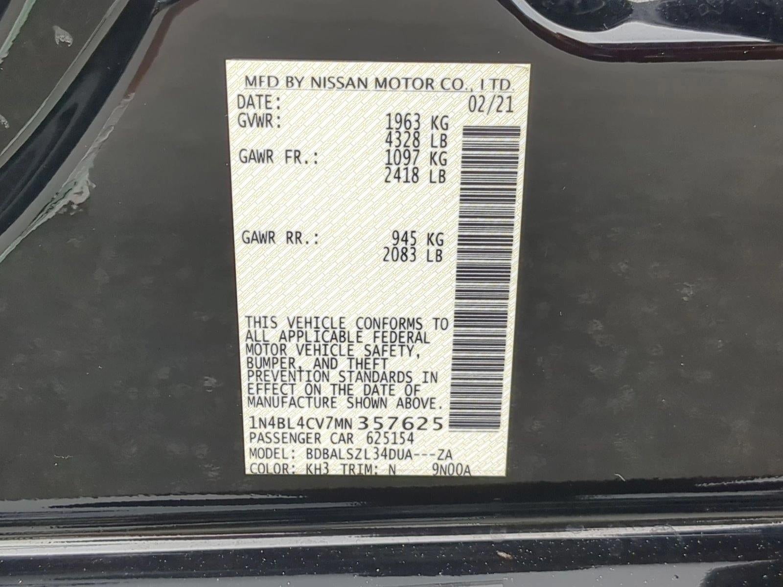 2021 Nissan Altima SR FWD