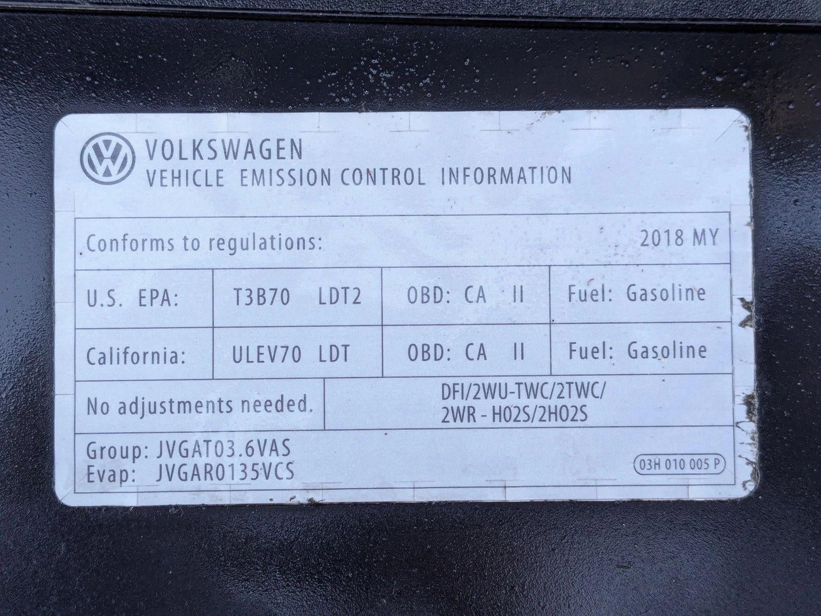 2018 Volkswagen Atlas 3.6L V6 SE