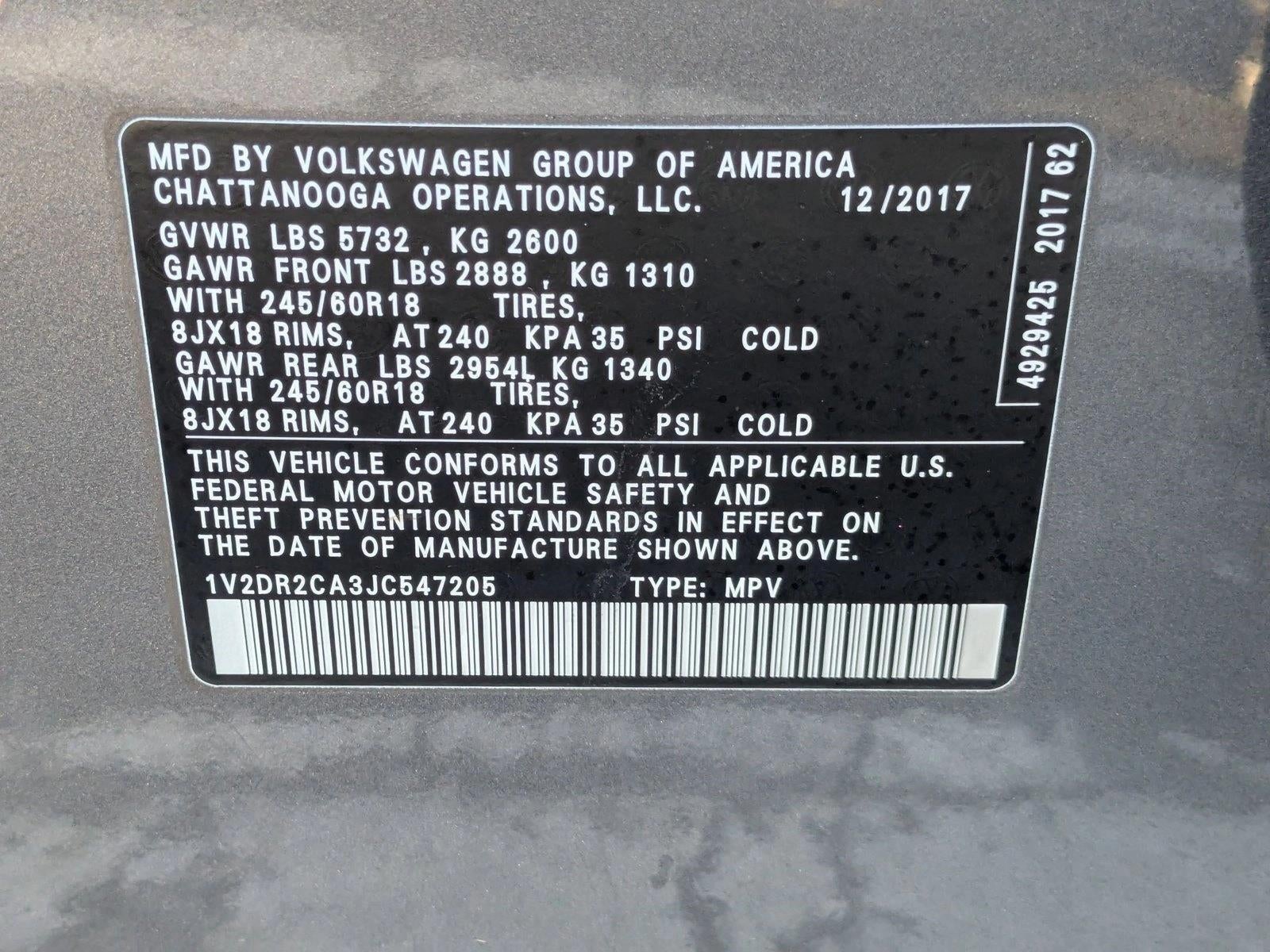 2018 Volkswagen Atlas 3.6L V6 SE