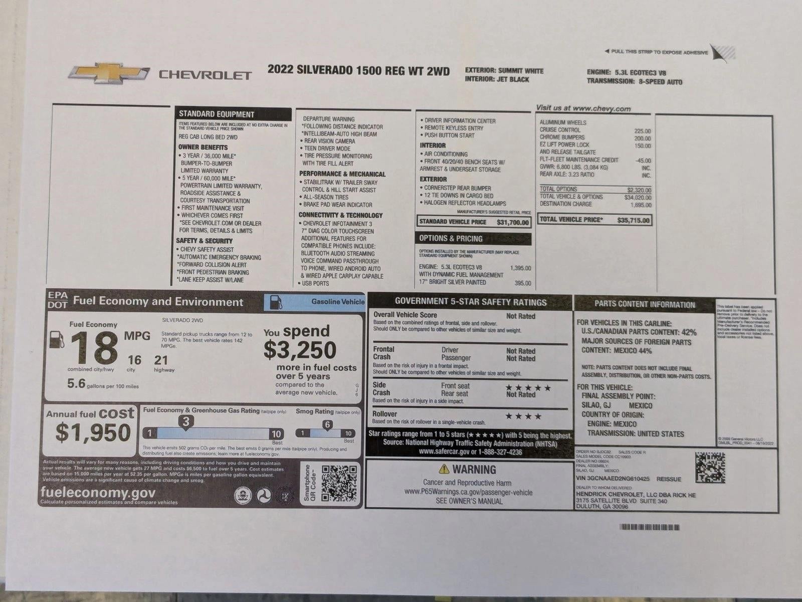2022 Chevrolet Silverado 1500 WT