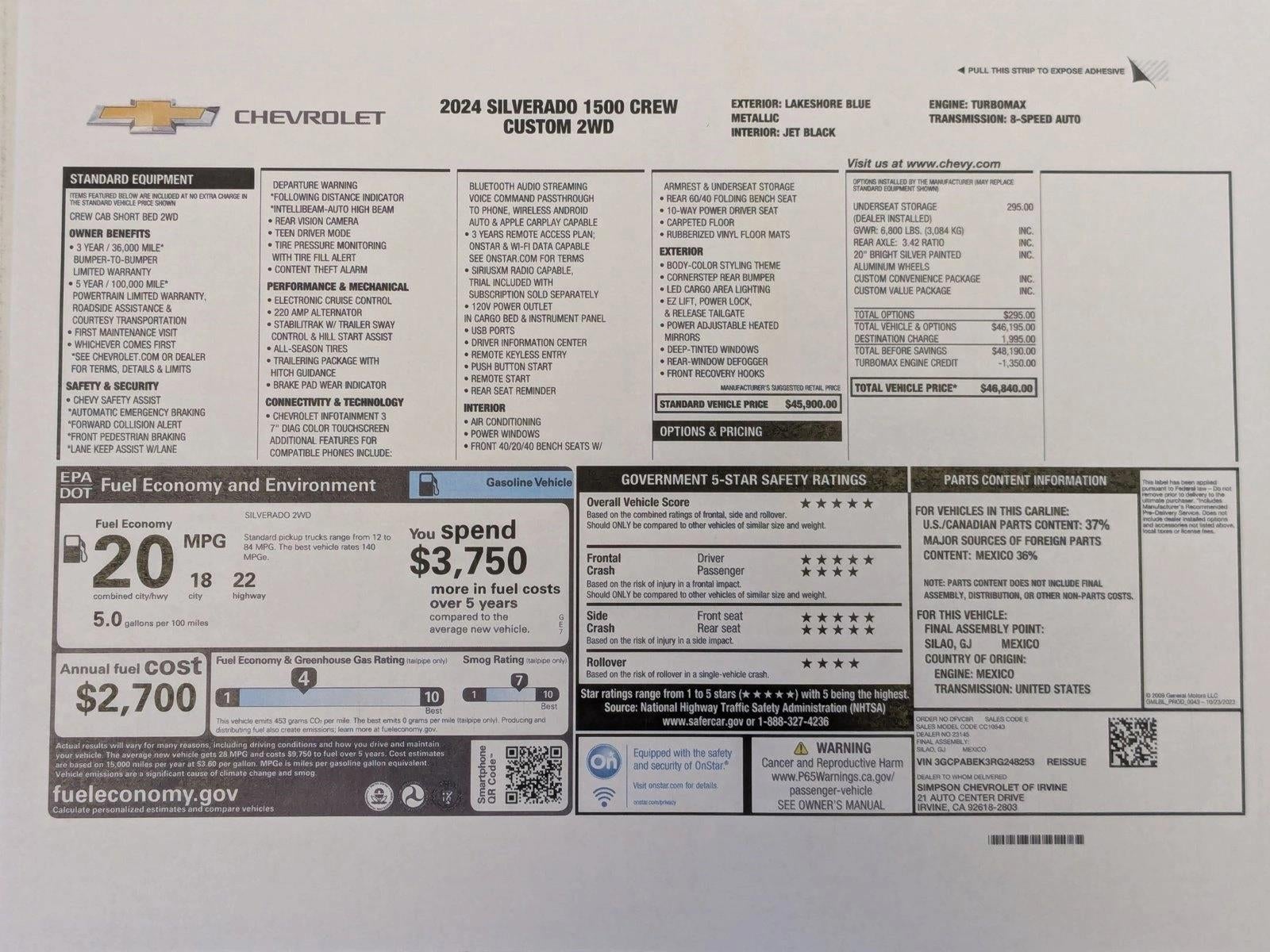 2024 Chevrolet Silverado 1500 Custom