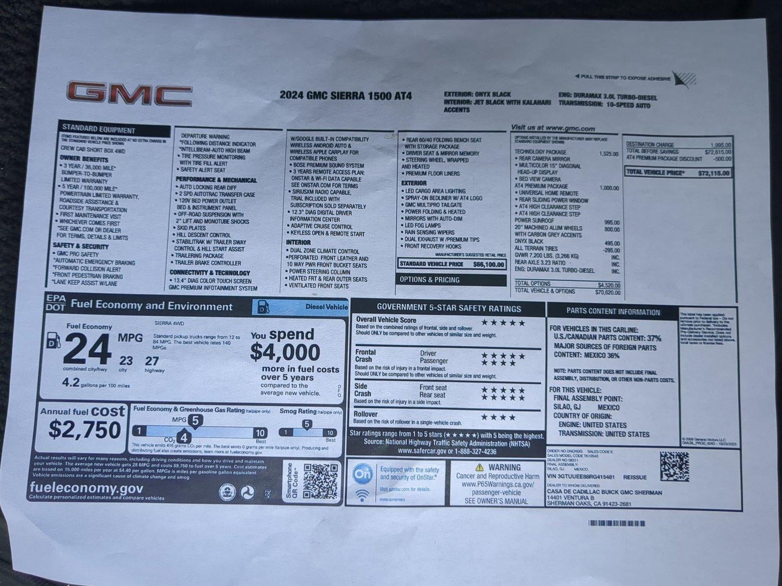 2024 GMC Sierra 1500 AT4