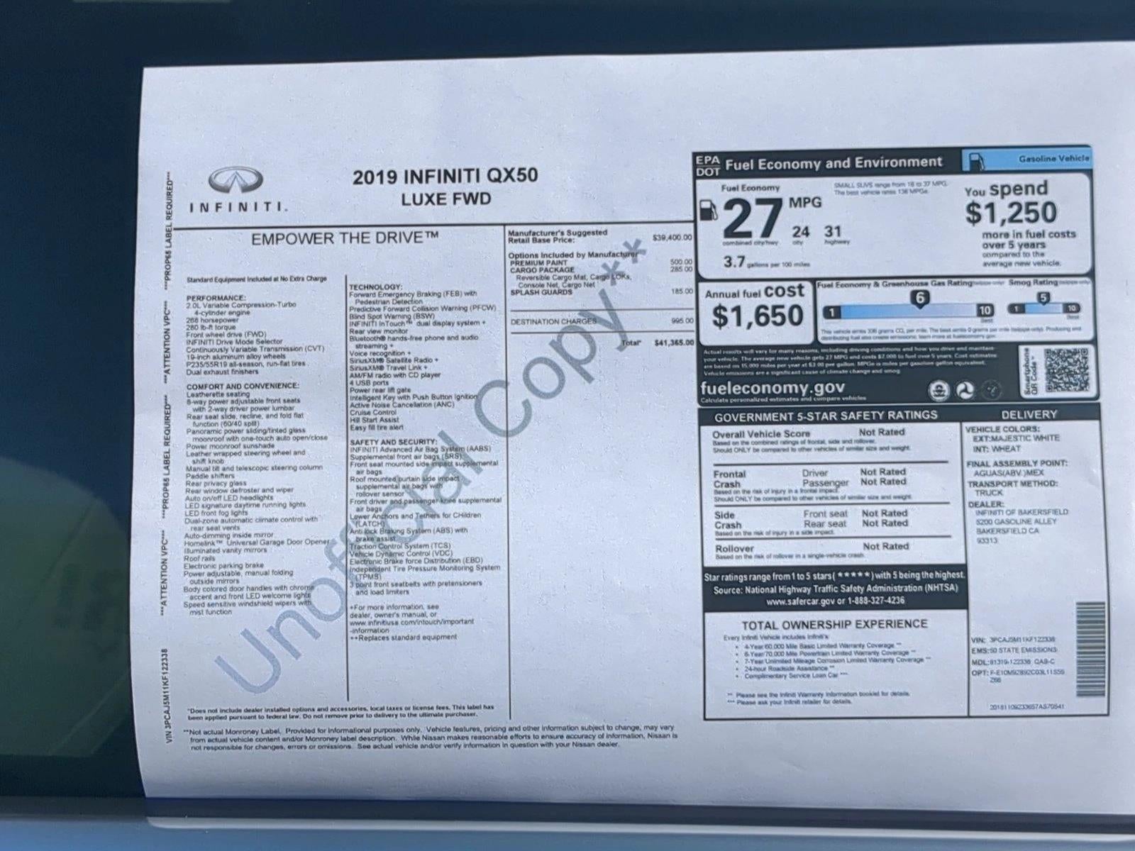 2019 INFINITI QX50 LUXE