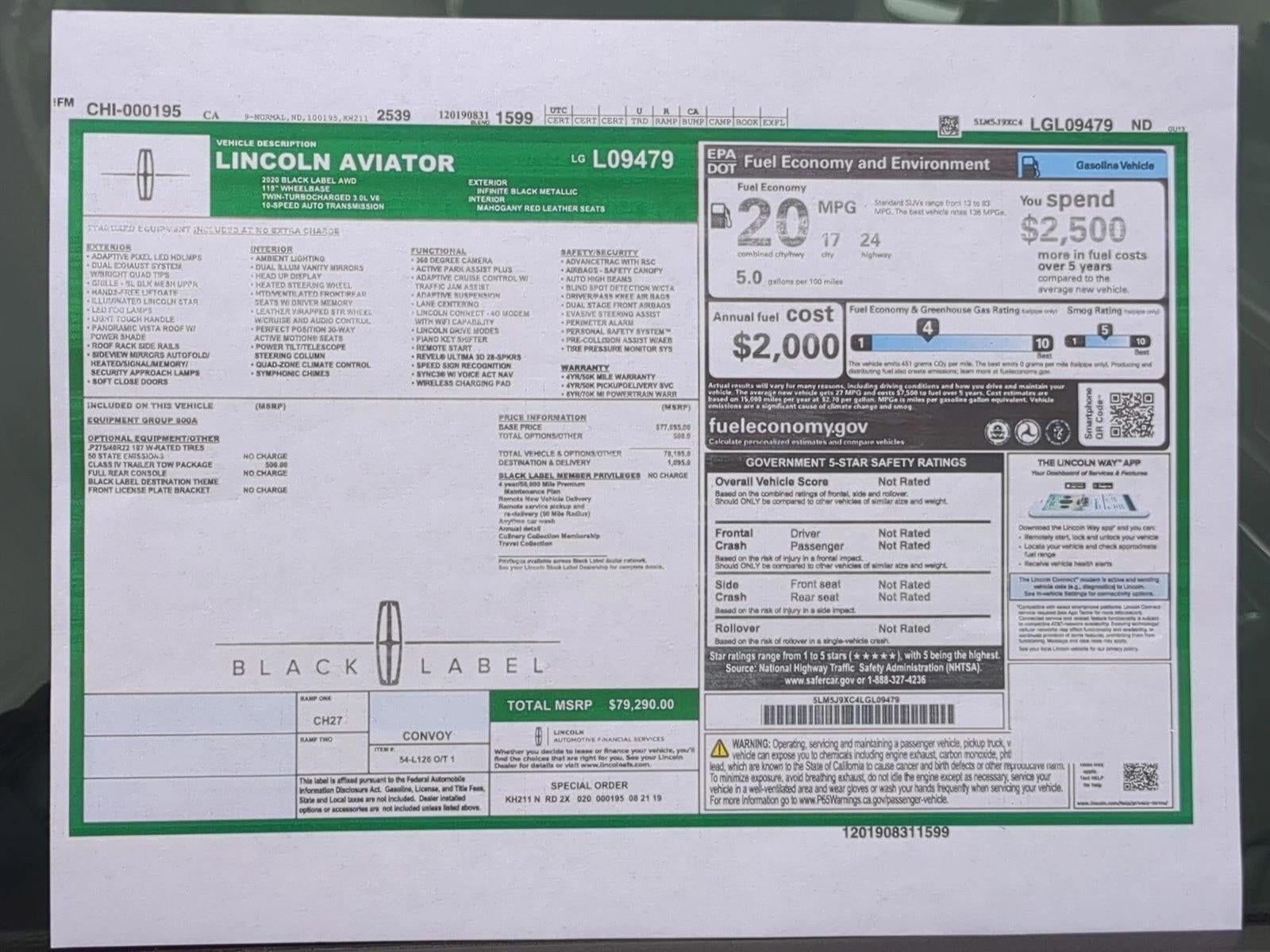 2020 Lincoln Aviator Black Label
