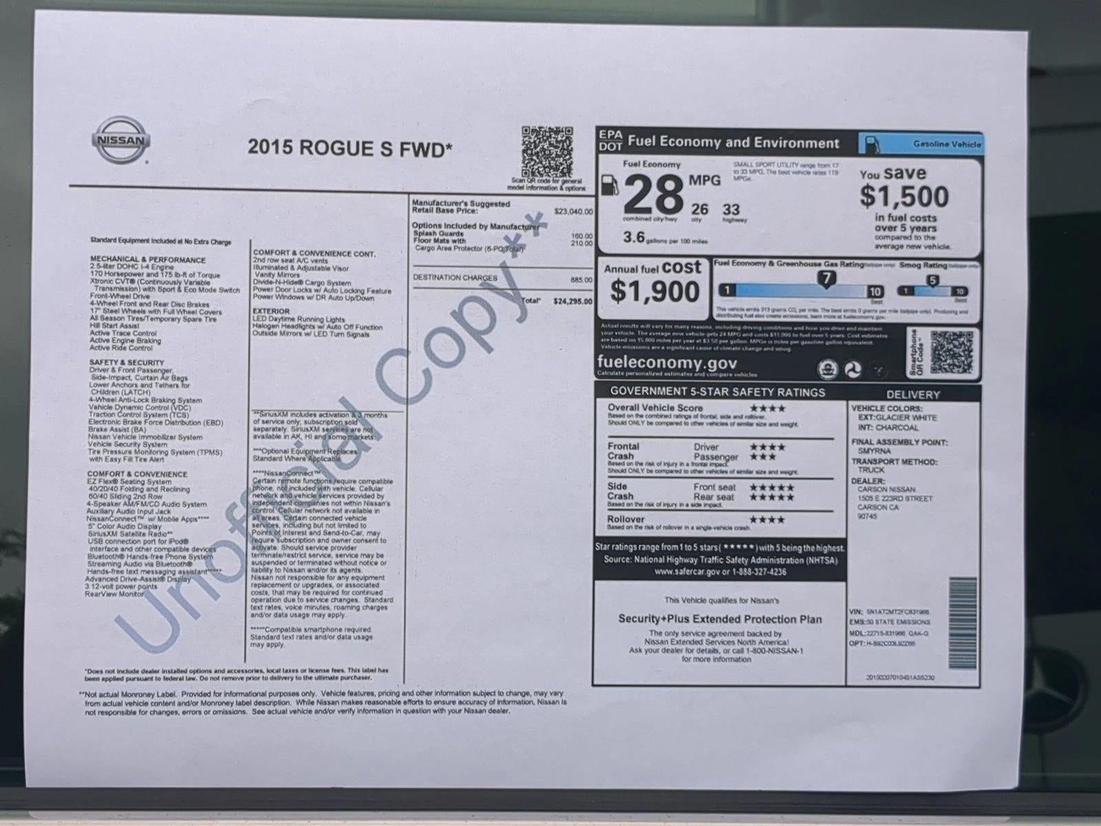 2015 Nissan Rogue S