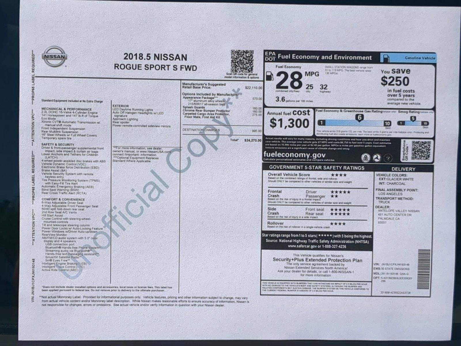 2018 Nissan Rogue Sport S