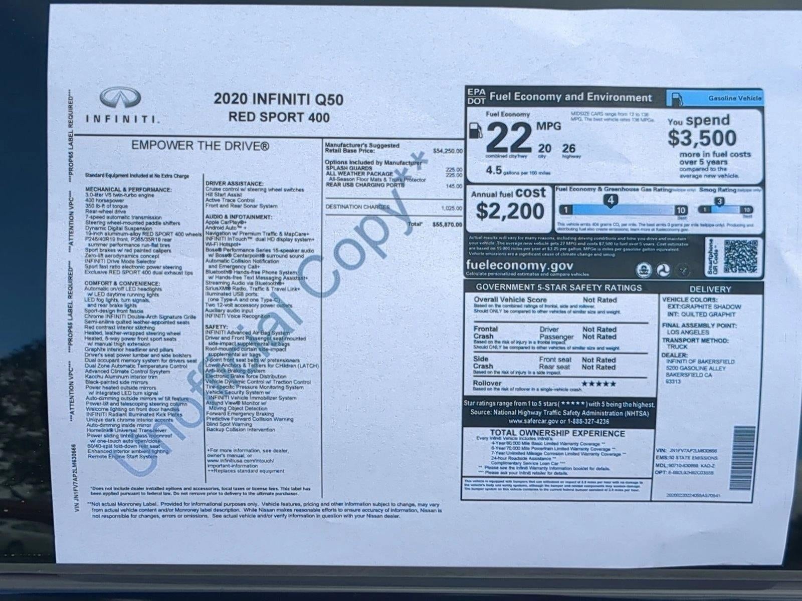 2020 INFINITI Q50 RED SPORT 400