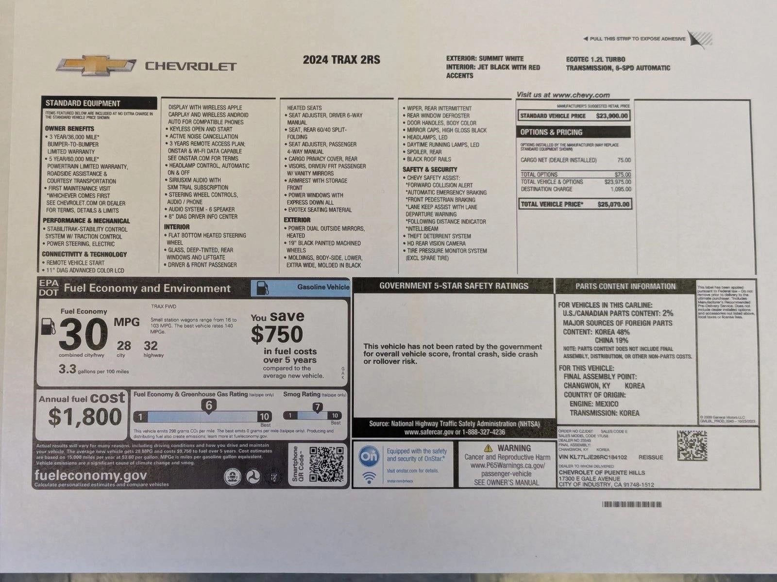 2024 Chevrolet Trax 2RS