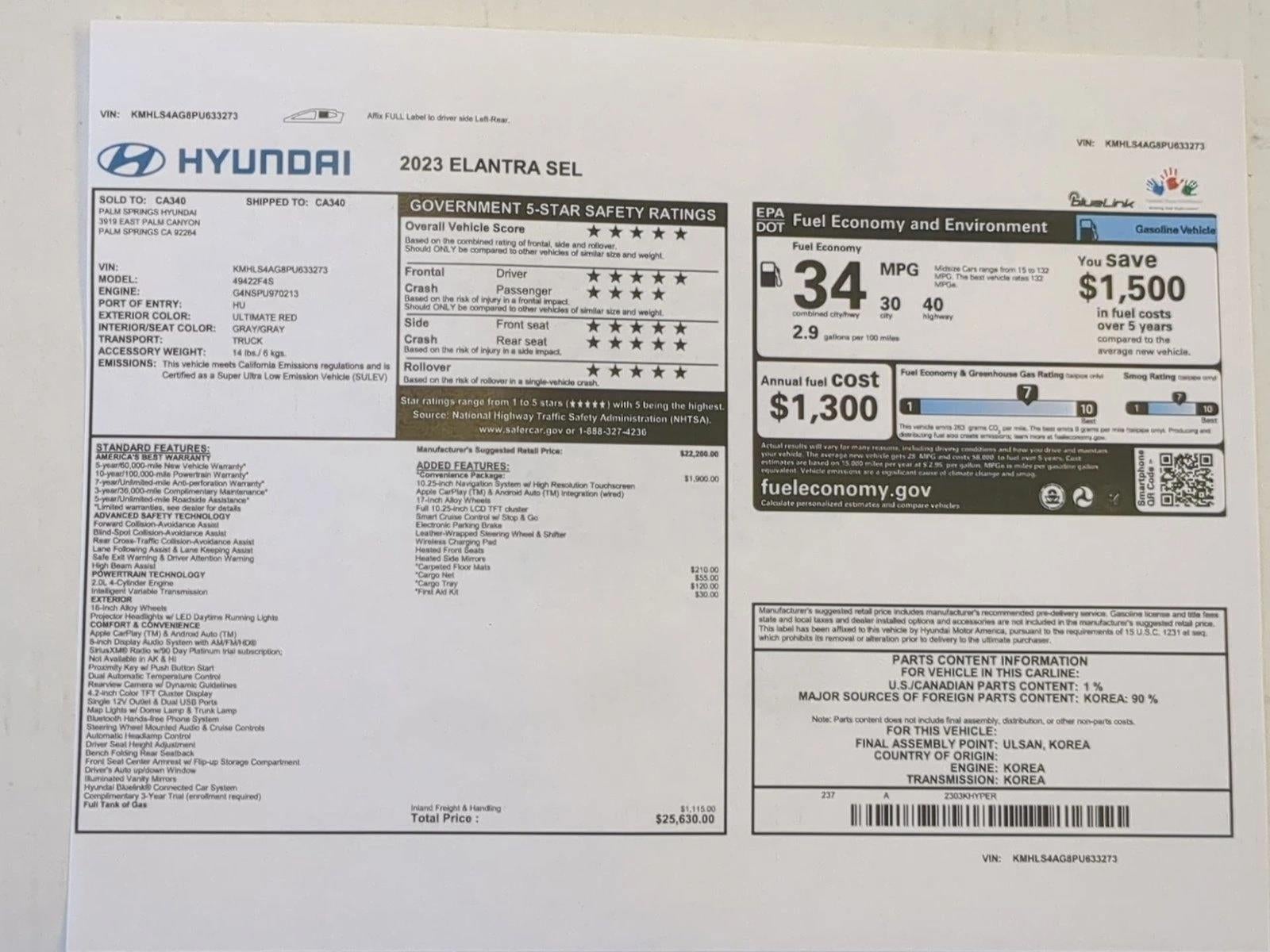 2023 Hyundai Elantra SEL