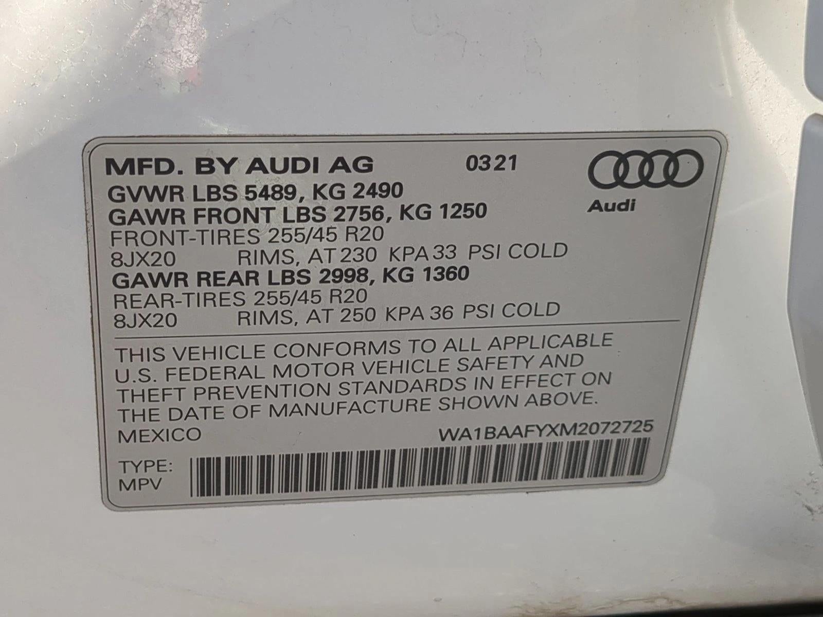 2021 Audi Q5 Premium Plus 45 TFSI quattro S tronic