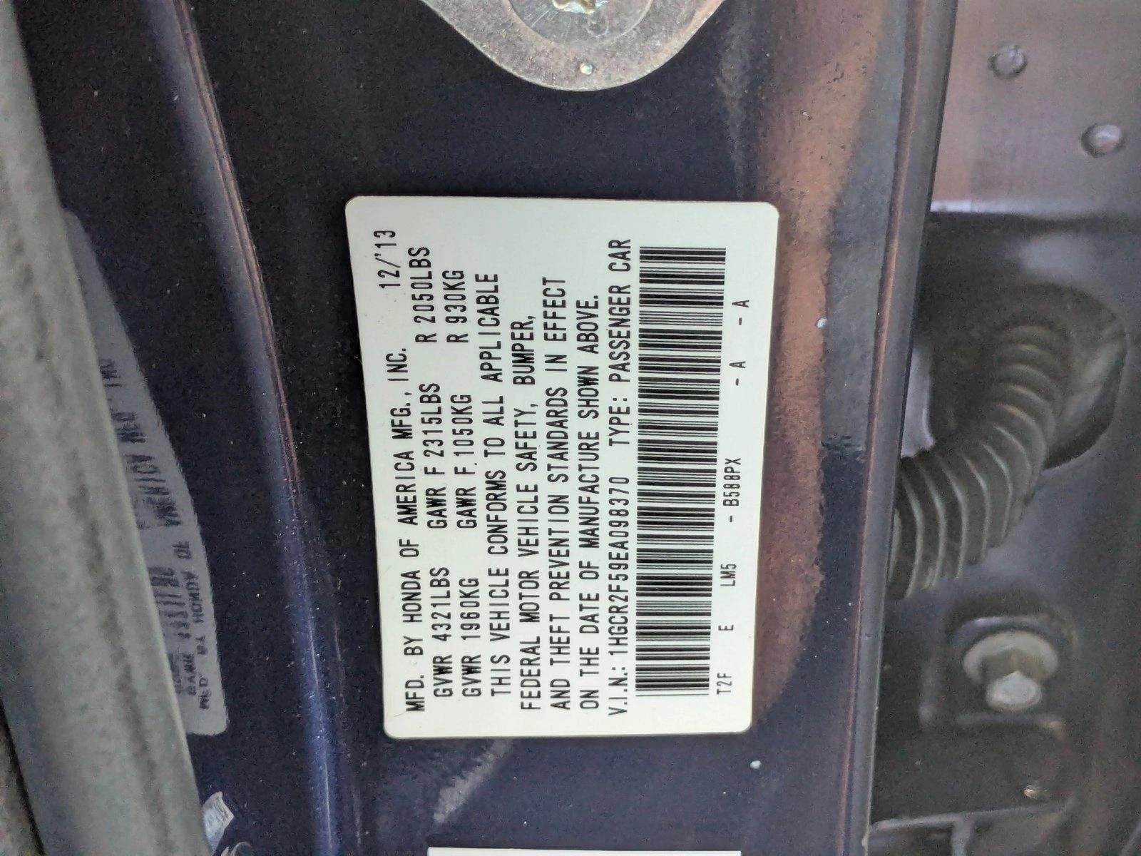 2014 Honda Accord Sedan Sport CVT PZEV