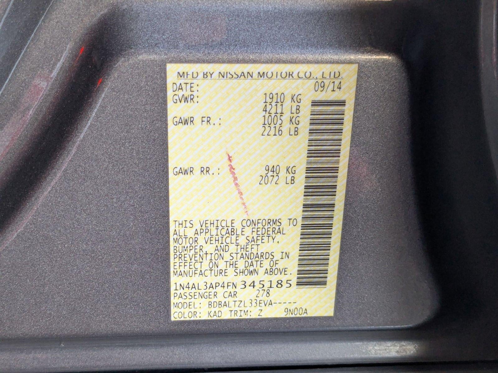2015 Nissan Altima 4dr Sdn I4 2.5 SL