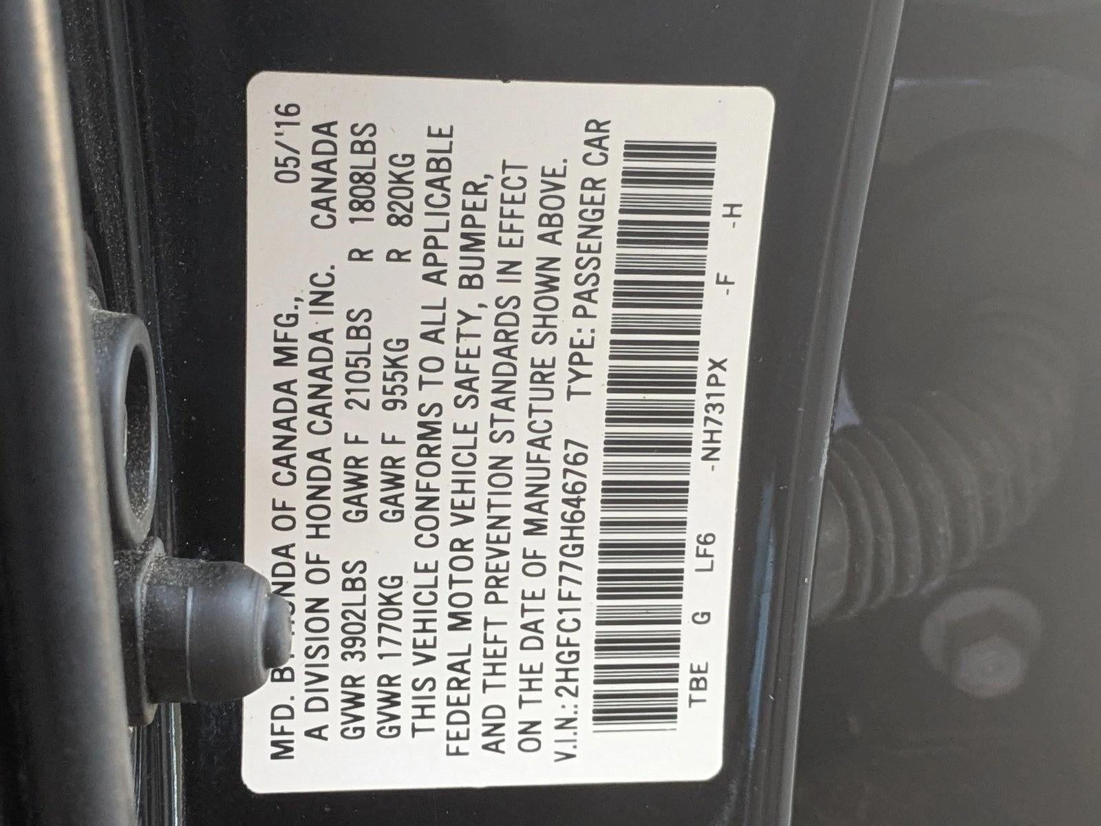 2016 Honda Civic Sedan EX-L CVT