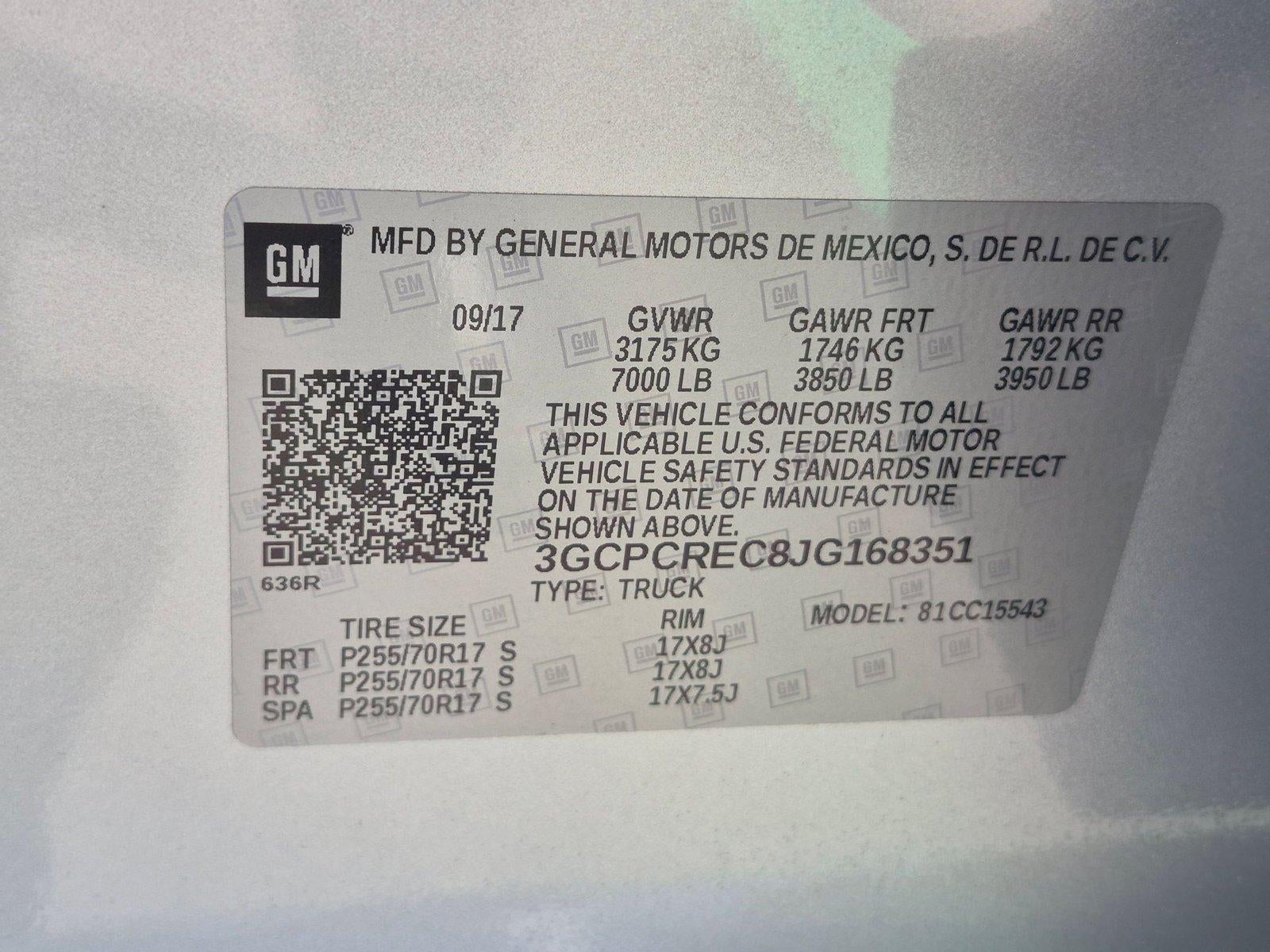 2018 Chevrolet Silverado 1500 Crew Cab Short Box 2-Wheel Drive LT