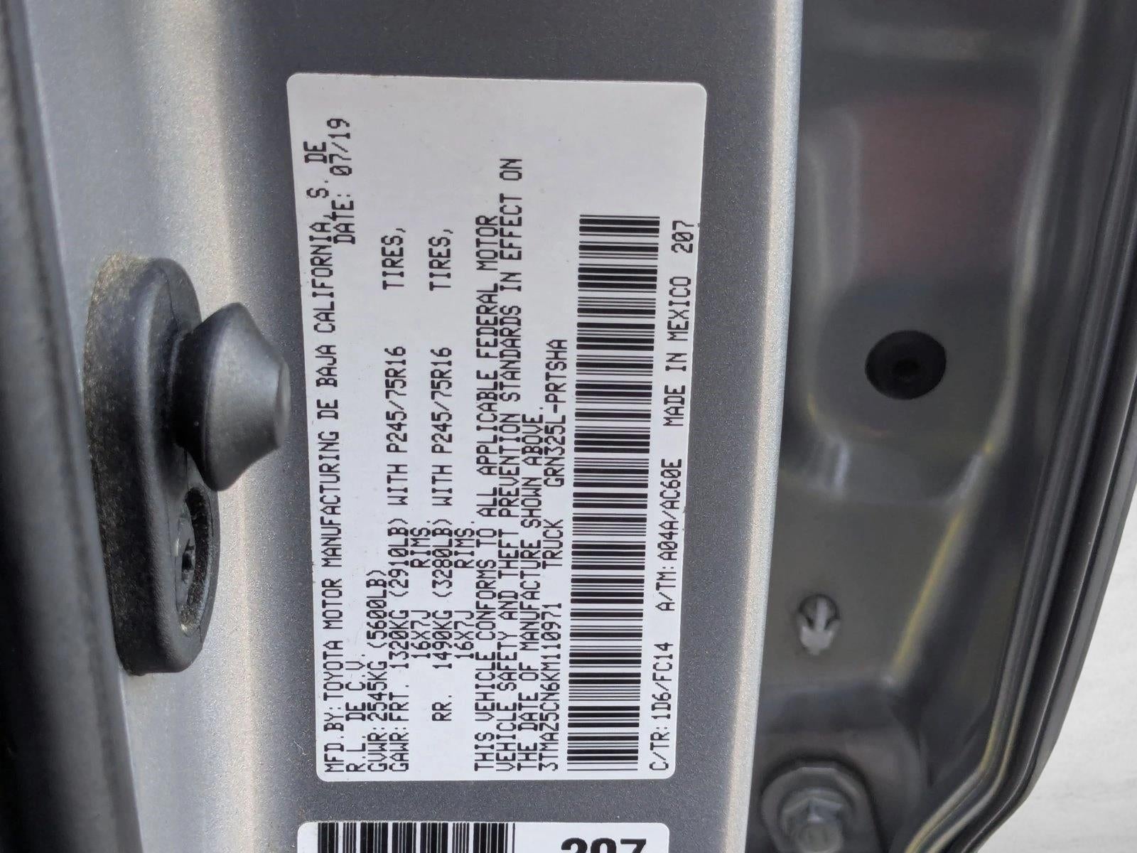 2019 Toyota Tacoma 2WD 2WD SR5 Double Cab 5' Bed V6 AT (Natl)