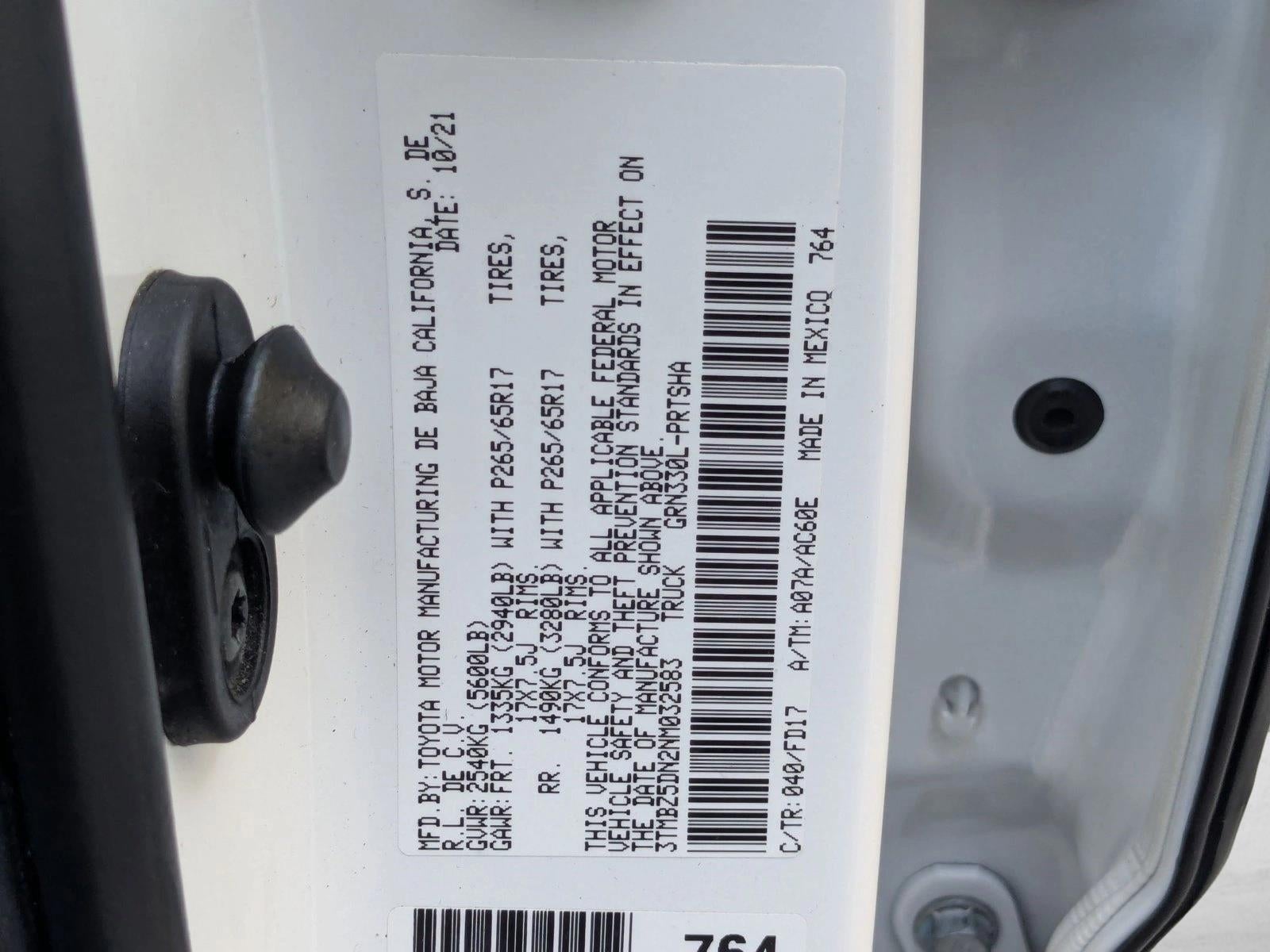 2022 Toyota Tacoma 2WD 2WD TRD Sport Double Cab 6' Bed V6 AT (Natl)