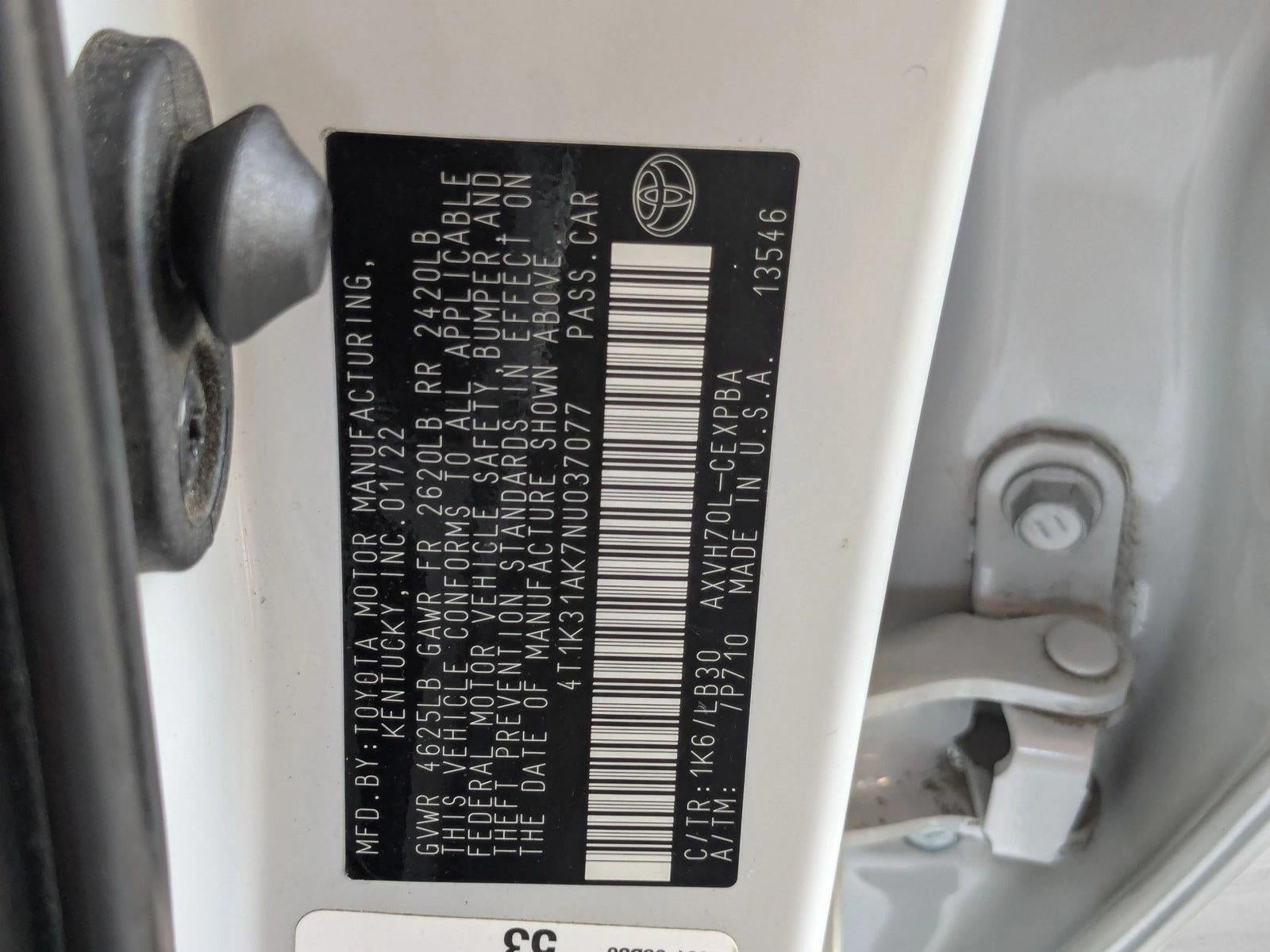 2022 Toyota Camry Hybrid XSE CVT (Natl)