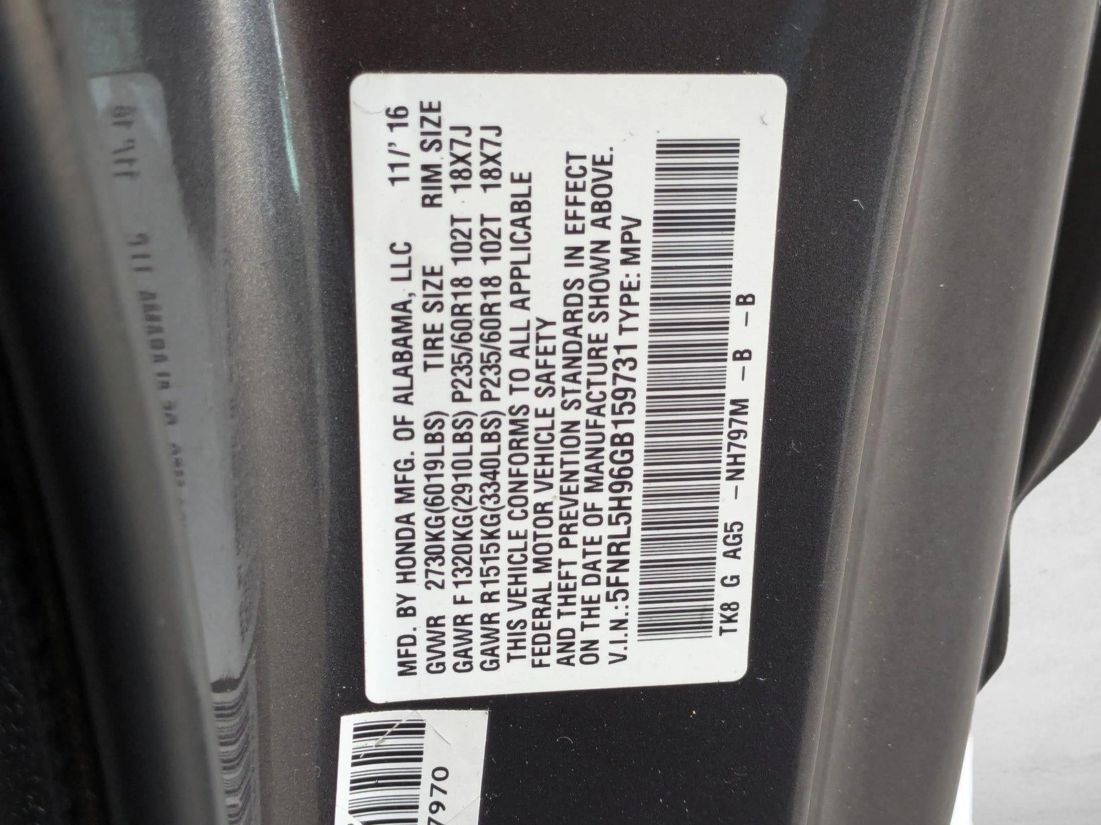 2016 Honda Odyssey Touring Elite with DVD Rear Entertainment System and Navigation