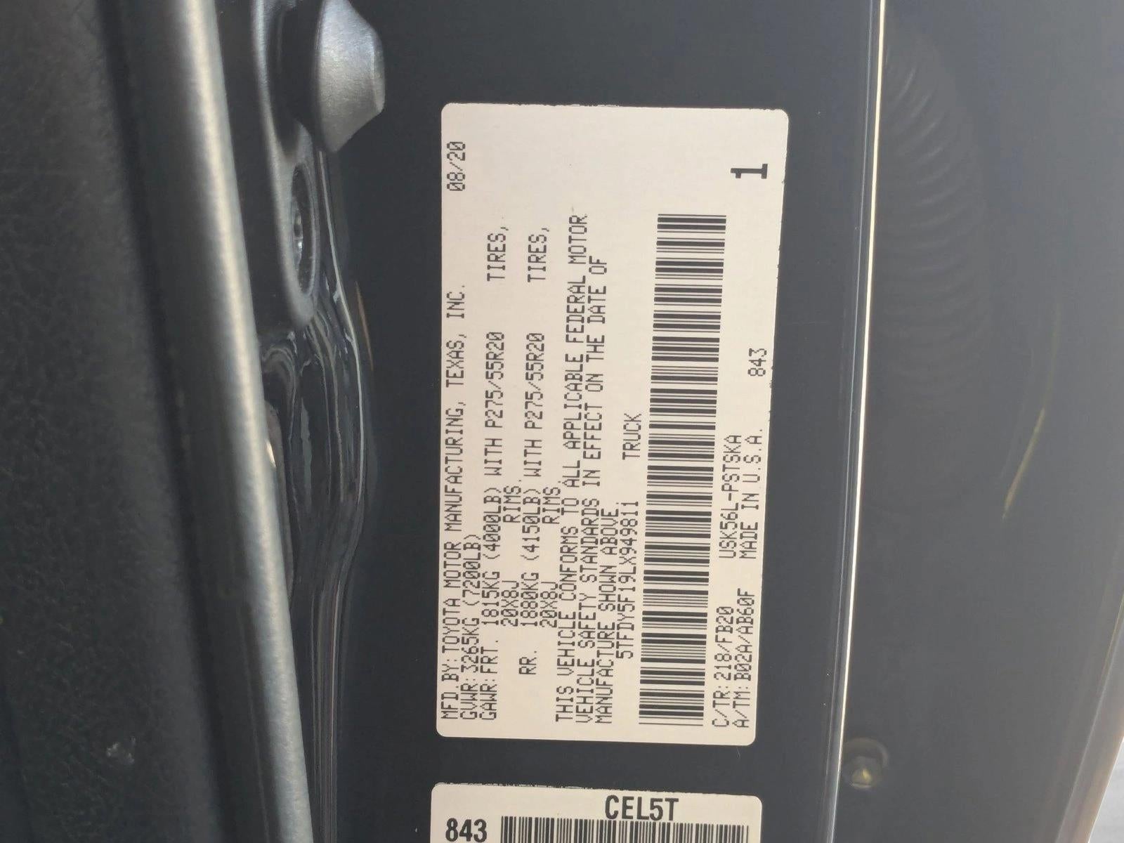 2020 Toyota Tundra 4WD 4WD SR5 CrewMax 5.5' Bed 5.7L (Natl)