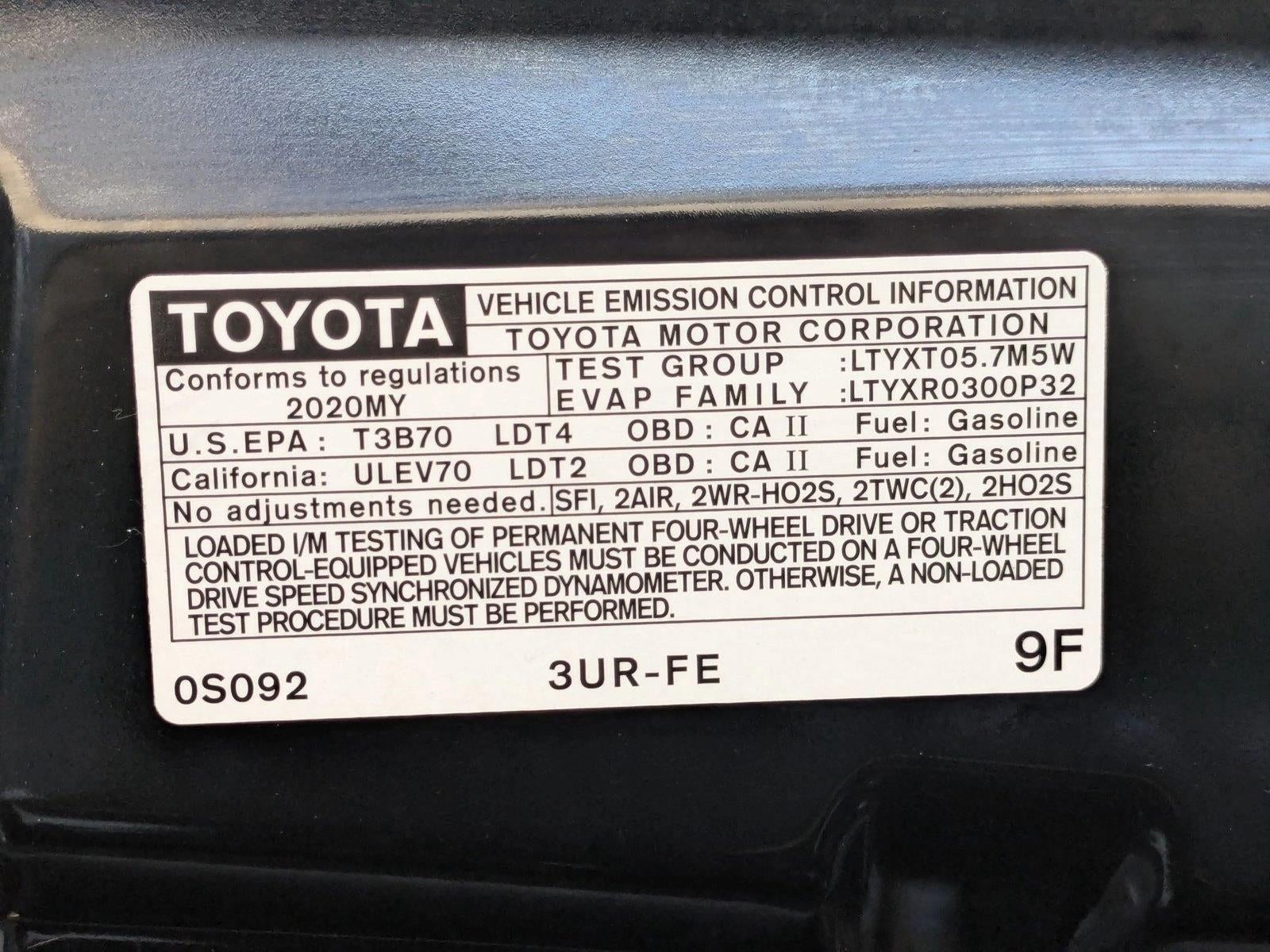 2020 Toyota Tundra 4WD 4WD SR5 CrewMax 5.5' Bed 5.7L (Natl)