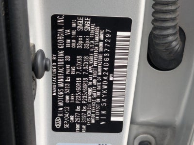 2013 Kia Sorento AWD 4dr V6 SX