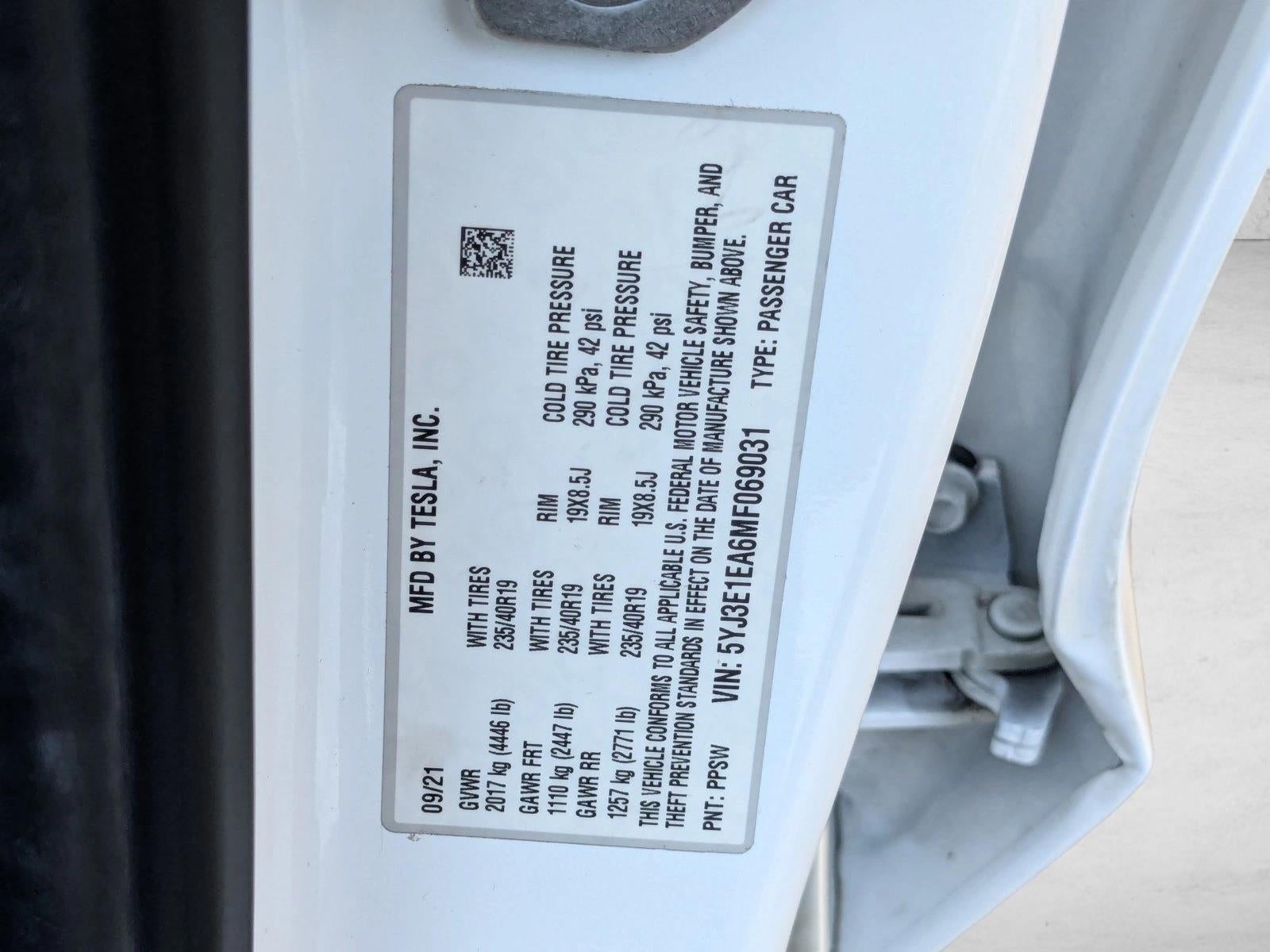 2021 Tesla Model 3 Standard Range Plus RWD