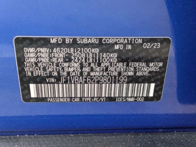 2023 Subaru WRX Premium Manual