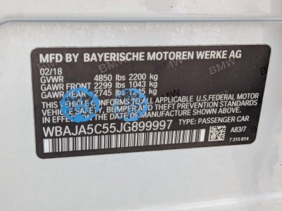 2018 BMW 530i Sedan