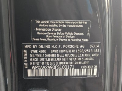 2015 Porsche 911 2dr Cpe Carrera