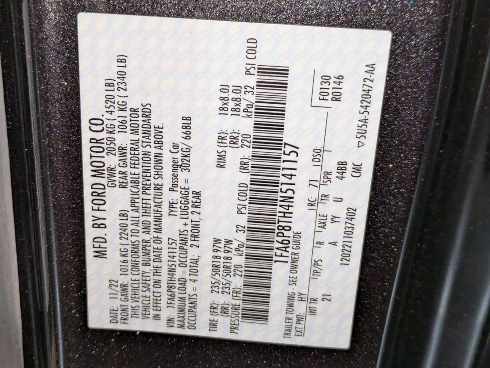 2022 Ford Mustang EcoBoost Fastback