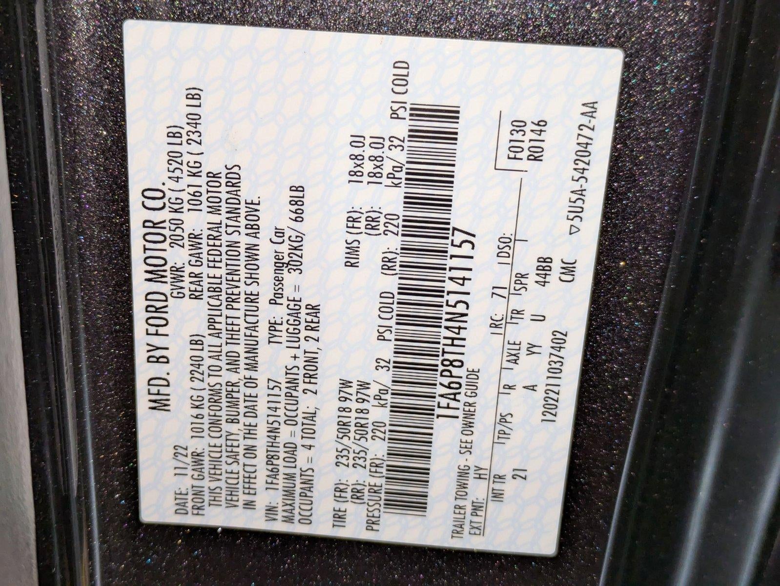 2022 Ford Mustang EcoBoost Fastback